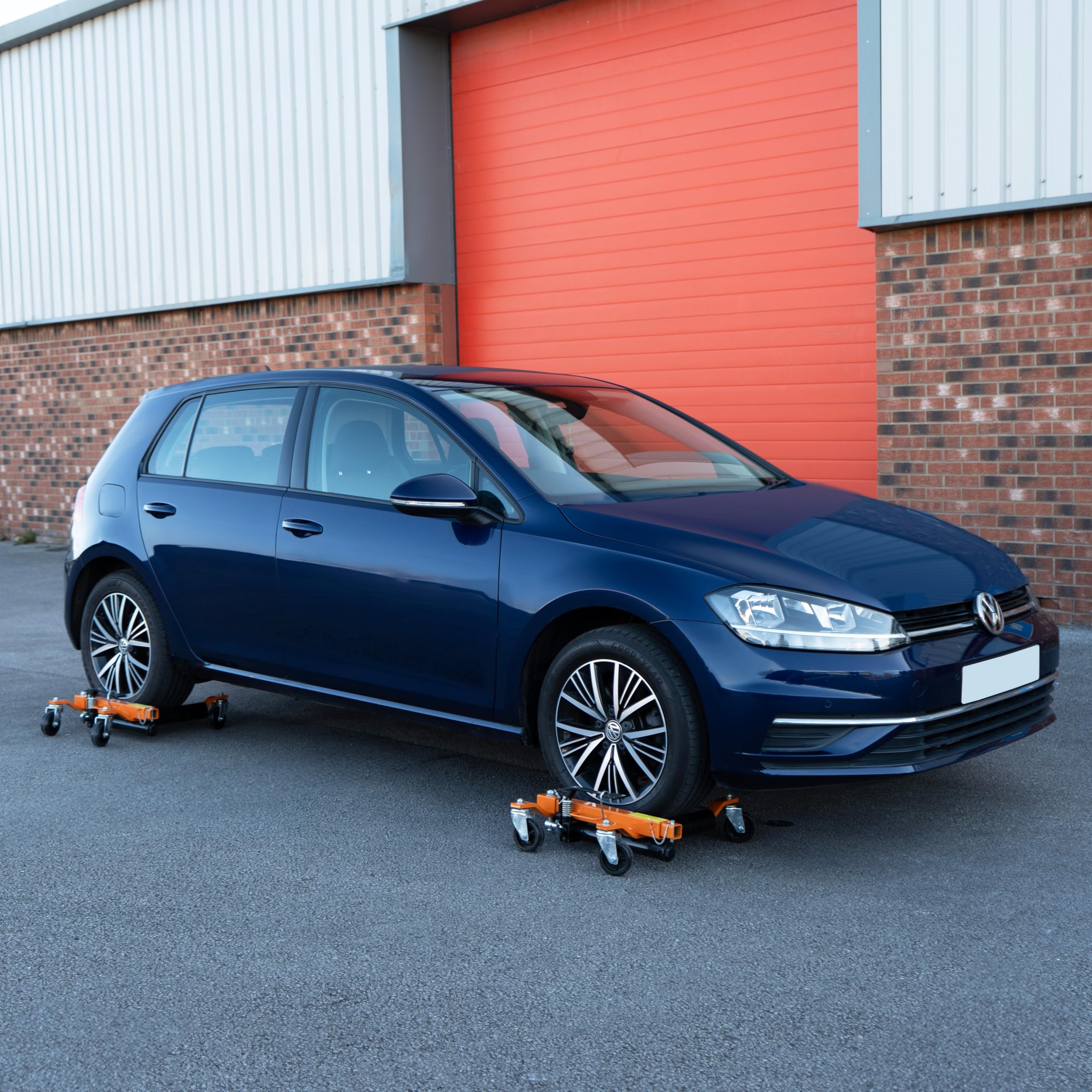 Set de 4 Patines de Posicionamiento Vehículos y Equipos | Elevación h/ 30.5cm | Soporta Neumáticos de h/ 10" | Capac. de 680 kg c/u | Permite giro 360° | Ideal Reparación de Autos Movimiento de Equipo