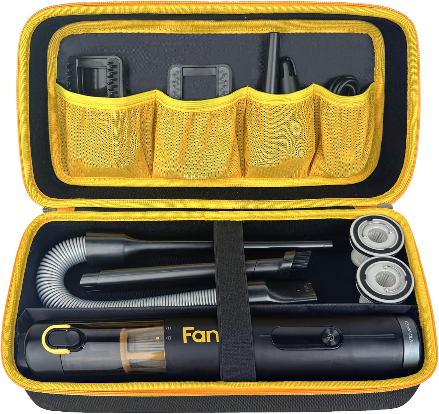 Case for Fanttik Slim V8 Apex/ V8 Mate/for Fanttik Slim V10 Apex/ V10 Mate Car Vacuum Portable Cordless. Portable Hard Storage with Removable Divider and Mesh Pocket for Accessories(case only)