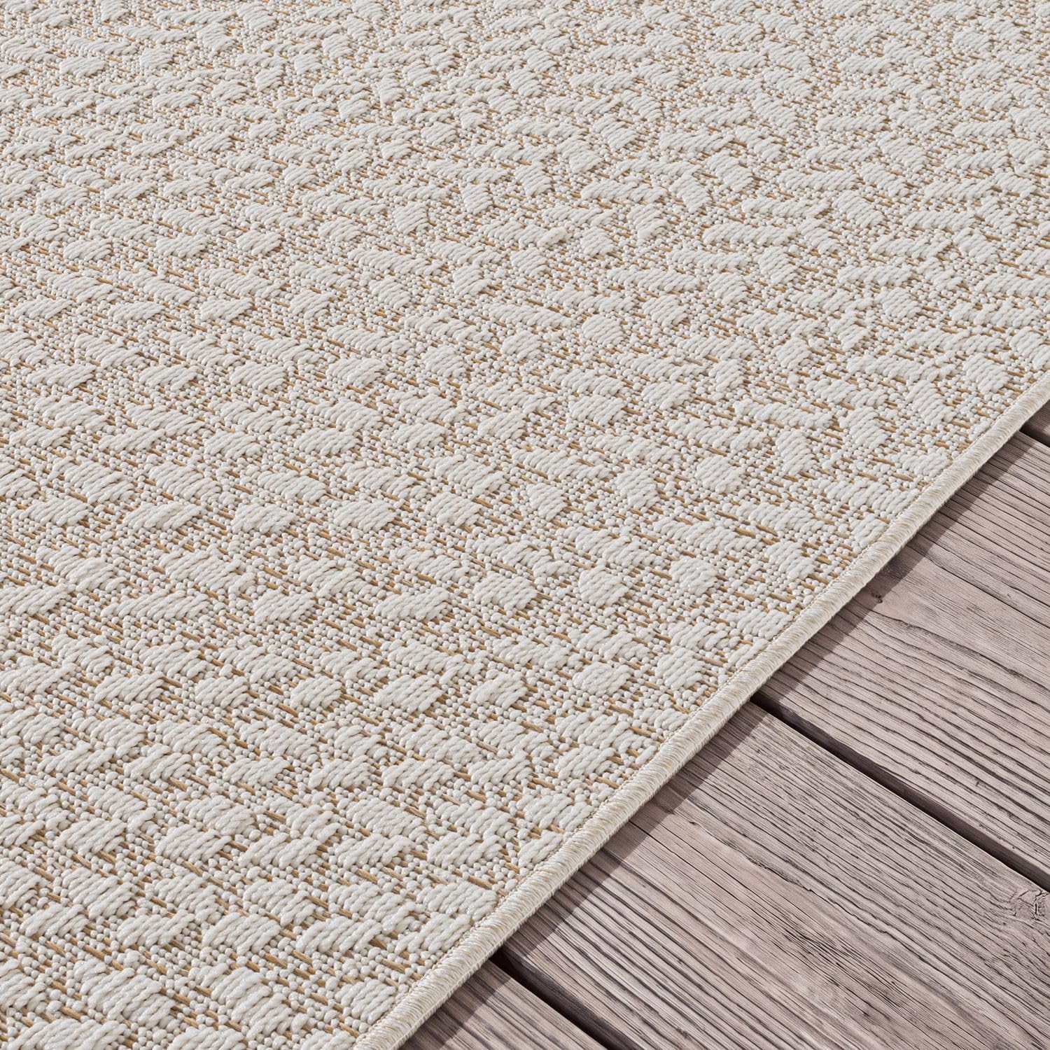 TT Home Tappeto Da Esterno Impermeabile Giardino Camera Da Letto Corridoio Aspetto Naturale Di Sisal Design Geometrico Boho, Dimensione:80x250 cm