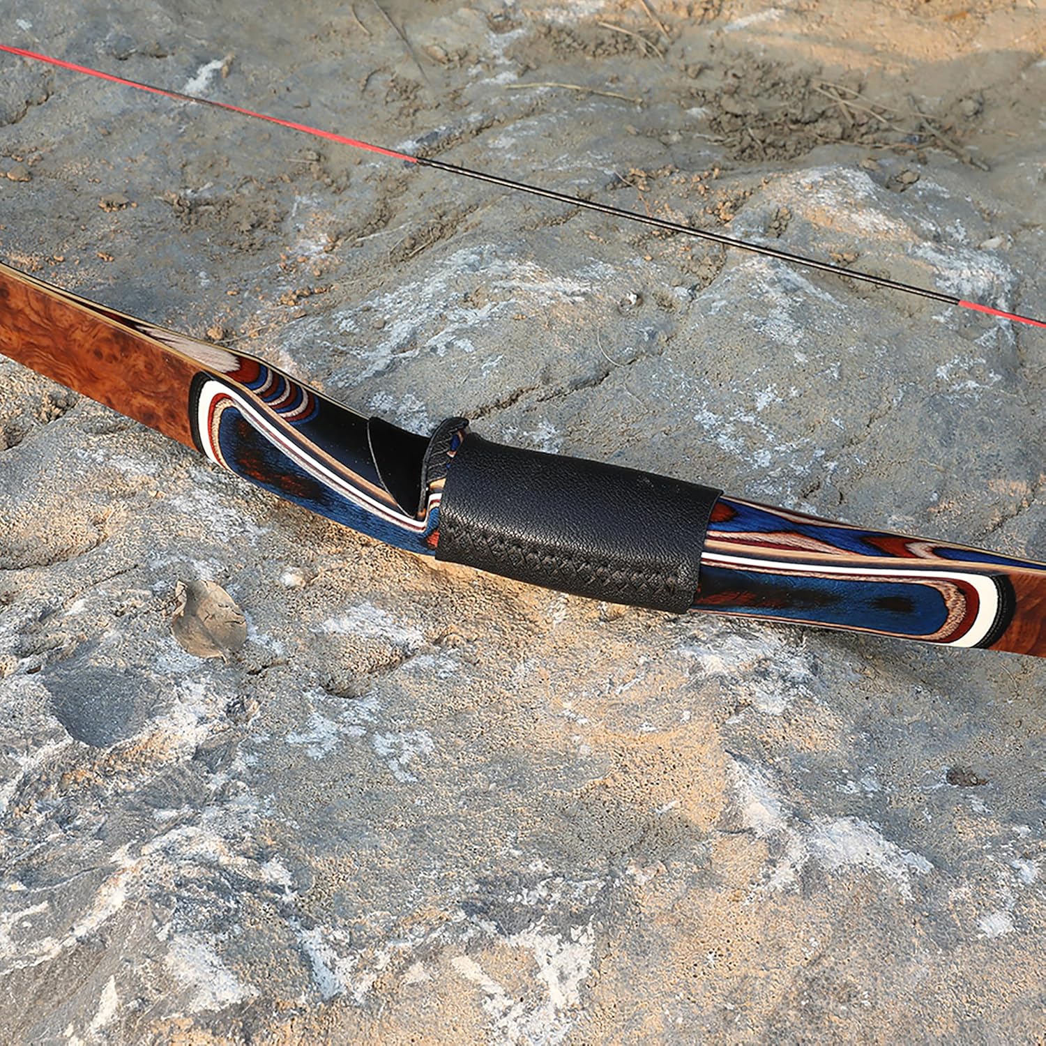 60 Inch Takedown Longbow 20-55Lbs Traditional Longbow Wood Triangle Hunting Bow Right Hand for Archery Hunting Target Shooting Training
