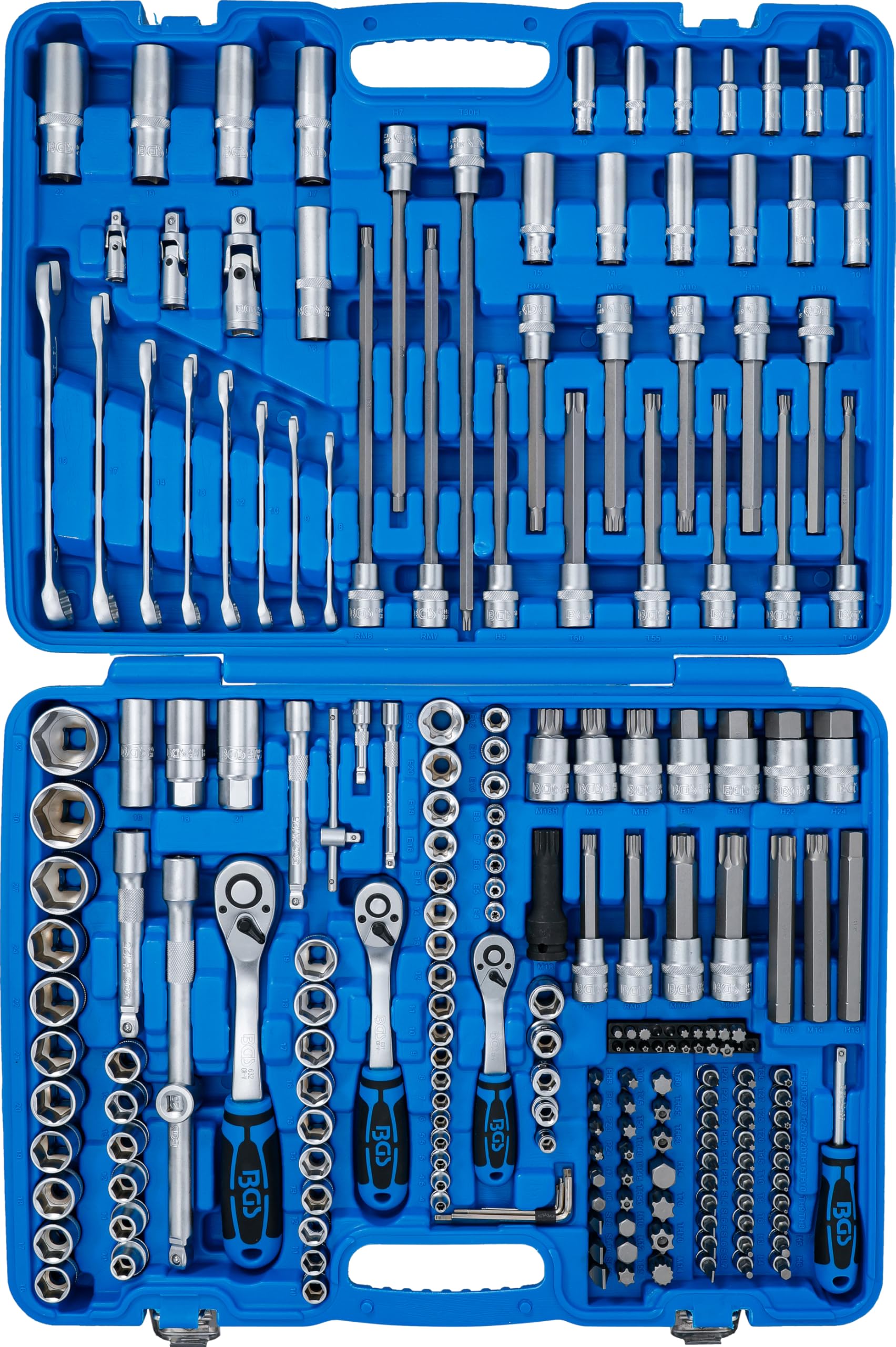 BGS 2259 | Jeu de douilles à six pans | 6,3 mm (1/4") / 10 mm (3/8") / 12,5 mm (1/2") | 214 pièces