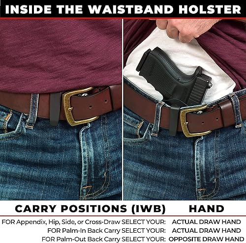 Miniatura 6 de Óptica redondeadaRMR Cut Tuckable IWB KYDEX Holster  Compatible con garras  Retención 'Posi-Click'  Ajuste personalizado  Inclinación y altura de