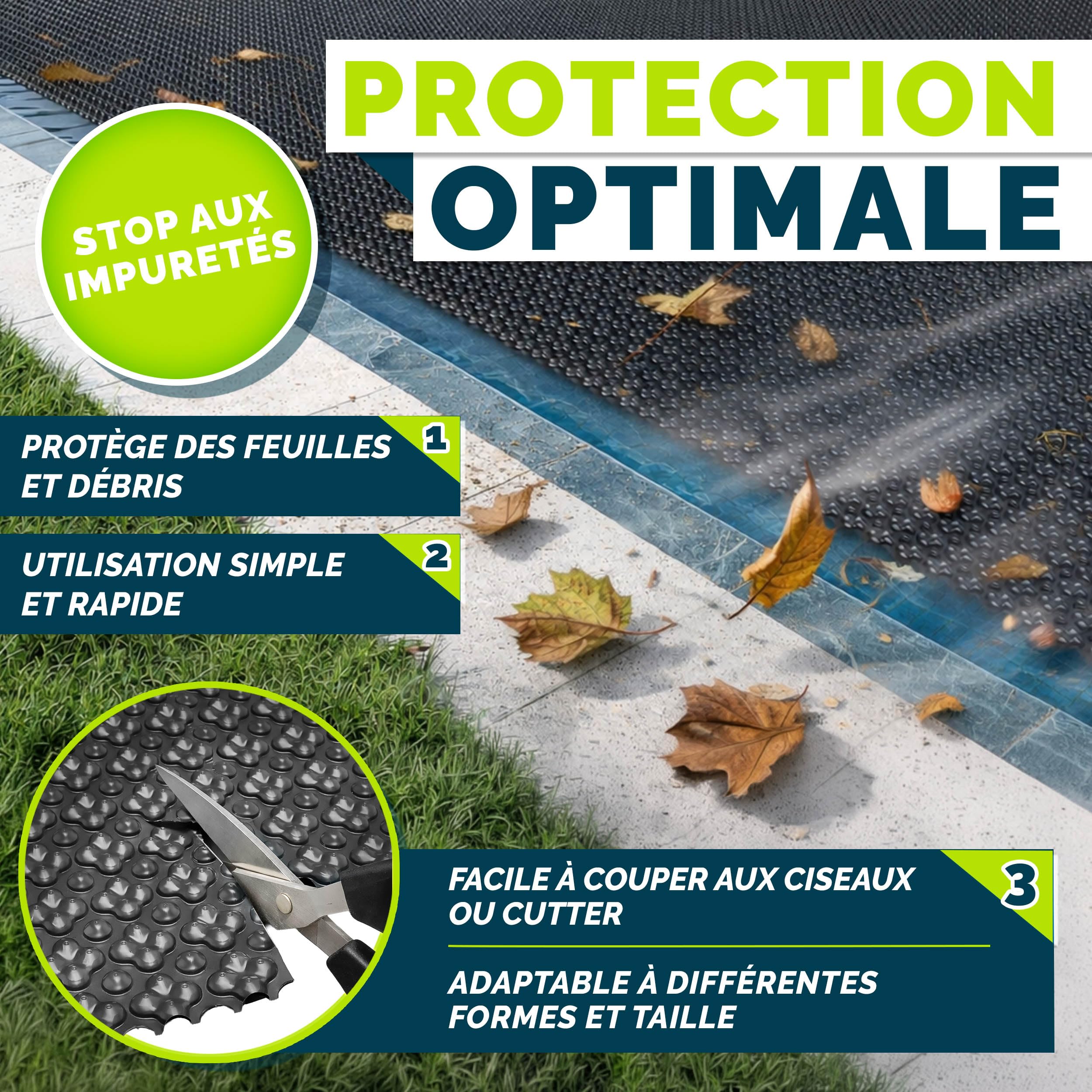 Tillvex Elite Bâche Solaire à Bulles 400 µm Rectangulaire 732 x 366 cm Film Thermique ProHeat QB4