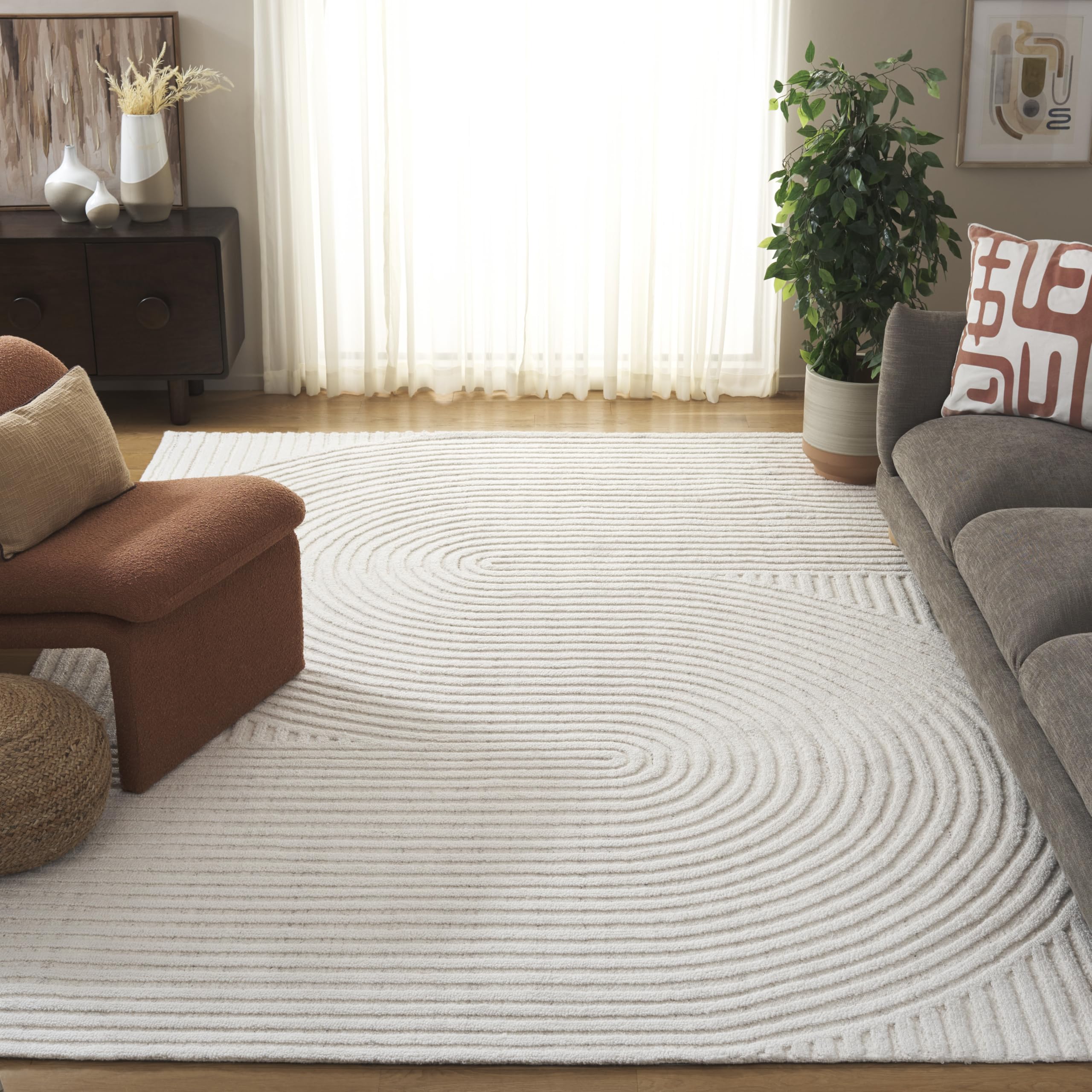 safavieh south hampton collection area rug - 6ft x 9ft, ivory, handmade wool, ideal for the living room, dining room, bedroom (sha301a-6)
