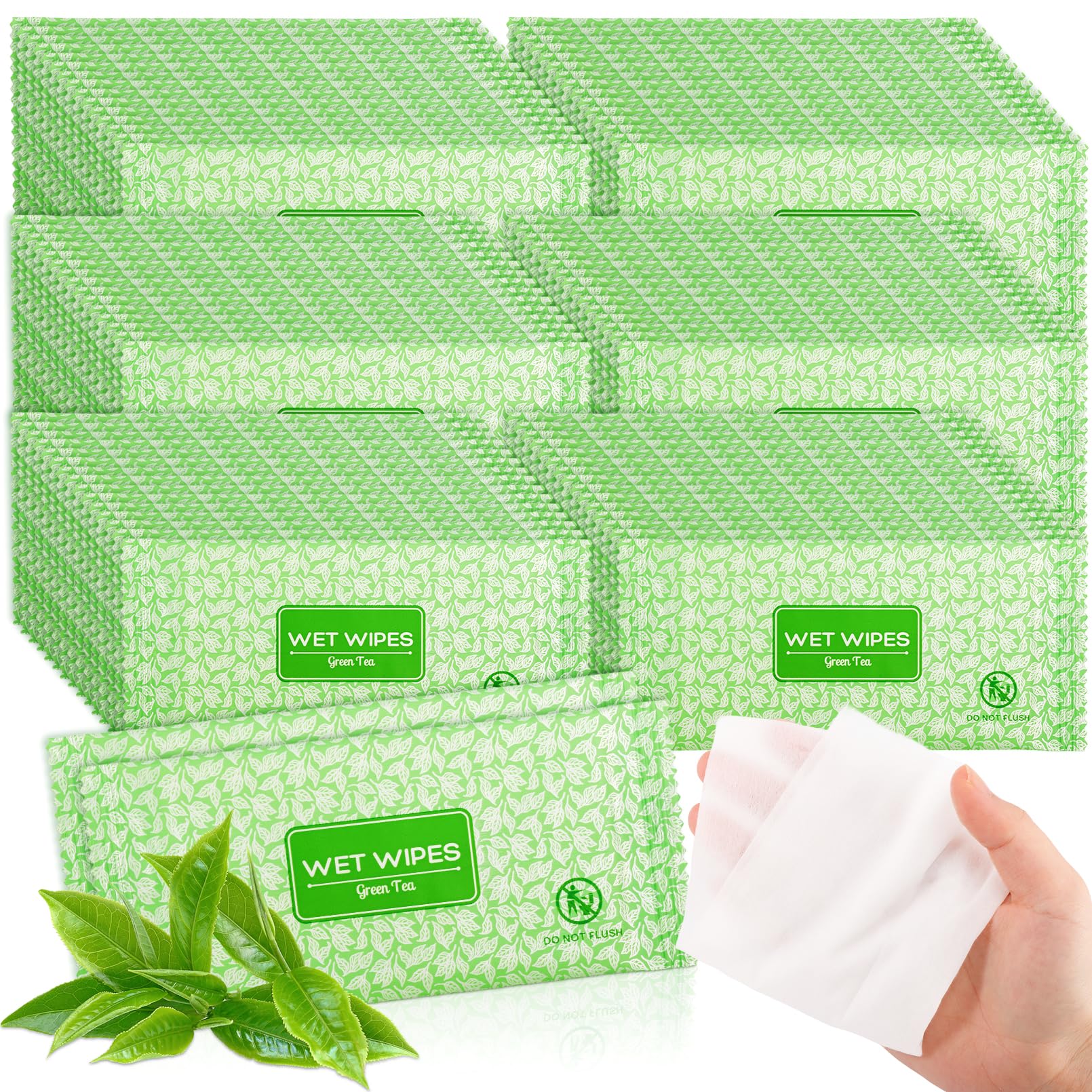 200 toallitas húmedas empaquetadas individualmente, toallitas limpiadoras personales, formato viaje, toallitas de té verde a granel para personas sin hogar, adecuadas para restaurante, boda