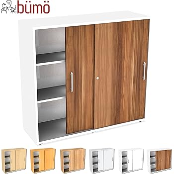 bümö® Schiebetürenschrank mit Schloss | Aktenschrank abschließbar für