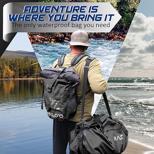 Miniatura 3 de Malo'o Bolsa seca impermeable de 40 L60 L100 L, bolsa de lona enrollable mantiene el equipo seco para kayak, rafting, canotaje, natación,