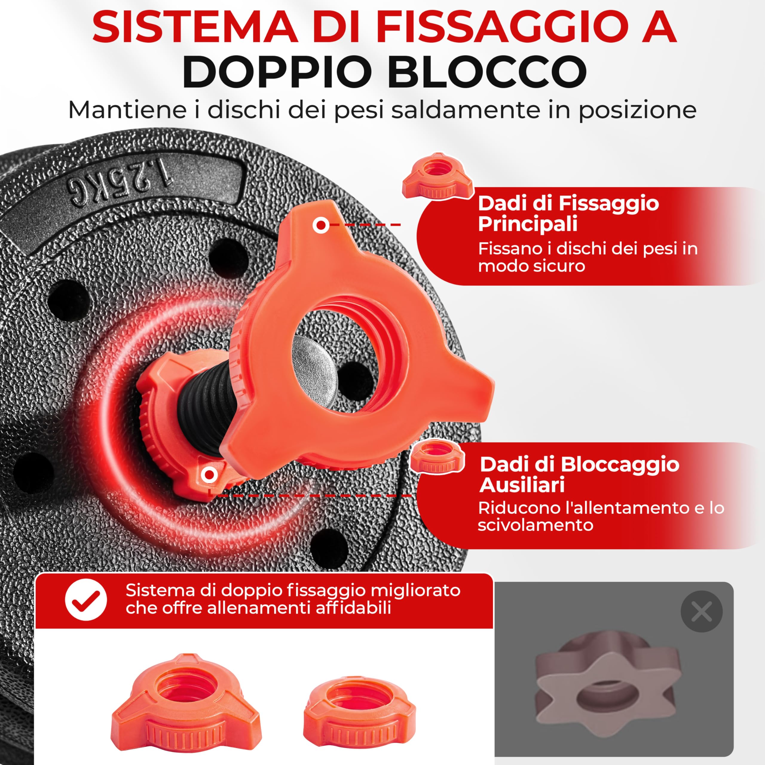 Yaheetech Set di Manubri 2 in 1 da 20 kg, Manubri Regolabili con Barra di Collegamento e 12 Dischi Pesi, Impugnatura Antiscivolo, Bilanciere Palestra per Allenamento di Forza per Fitness a Casa, Nero
