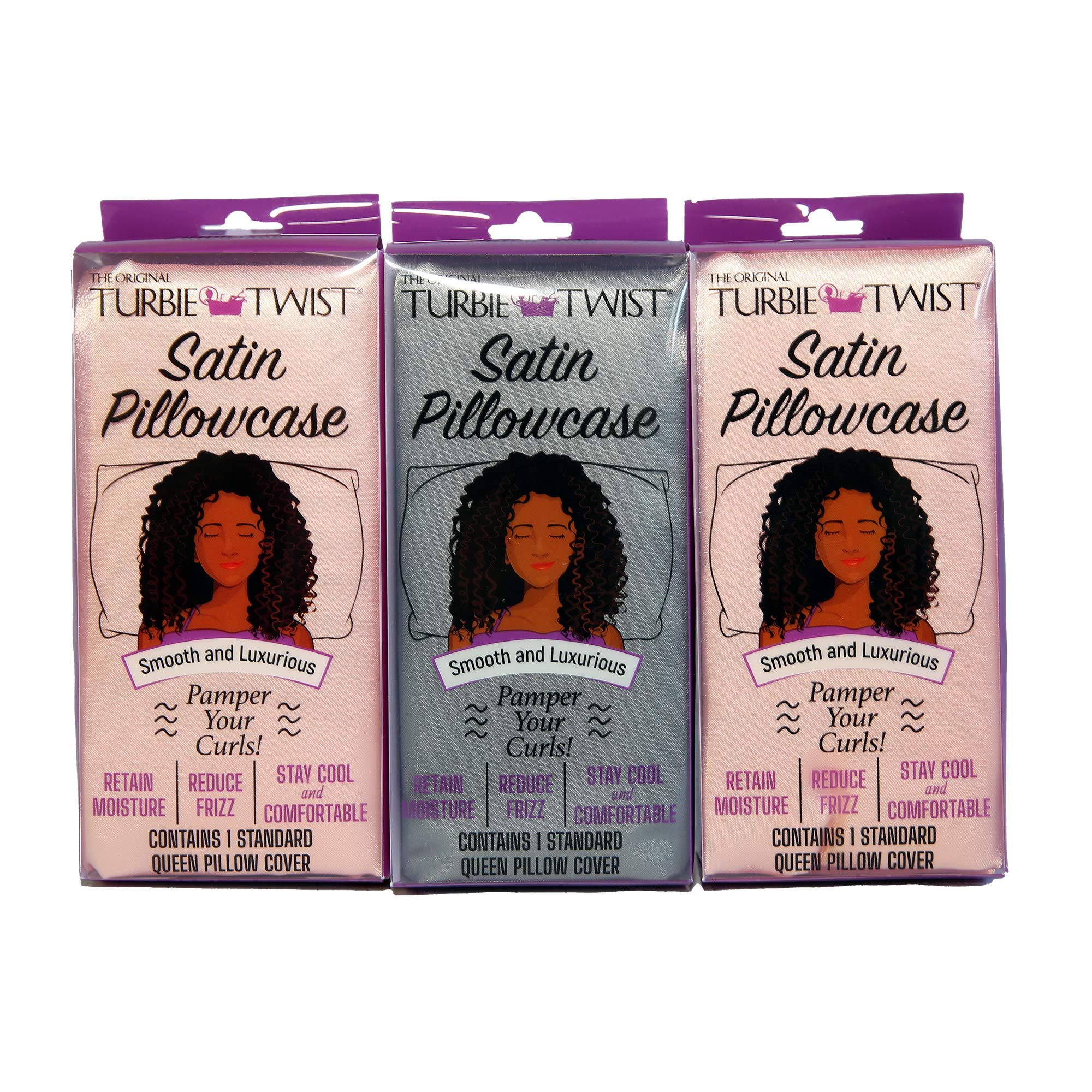 Turbie TwistSatin Pillowcase 3-Pack