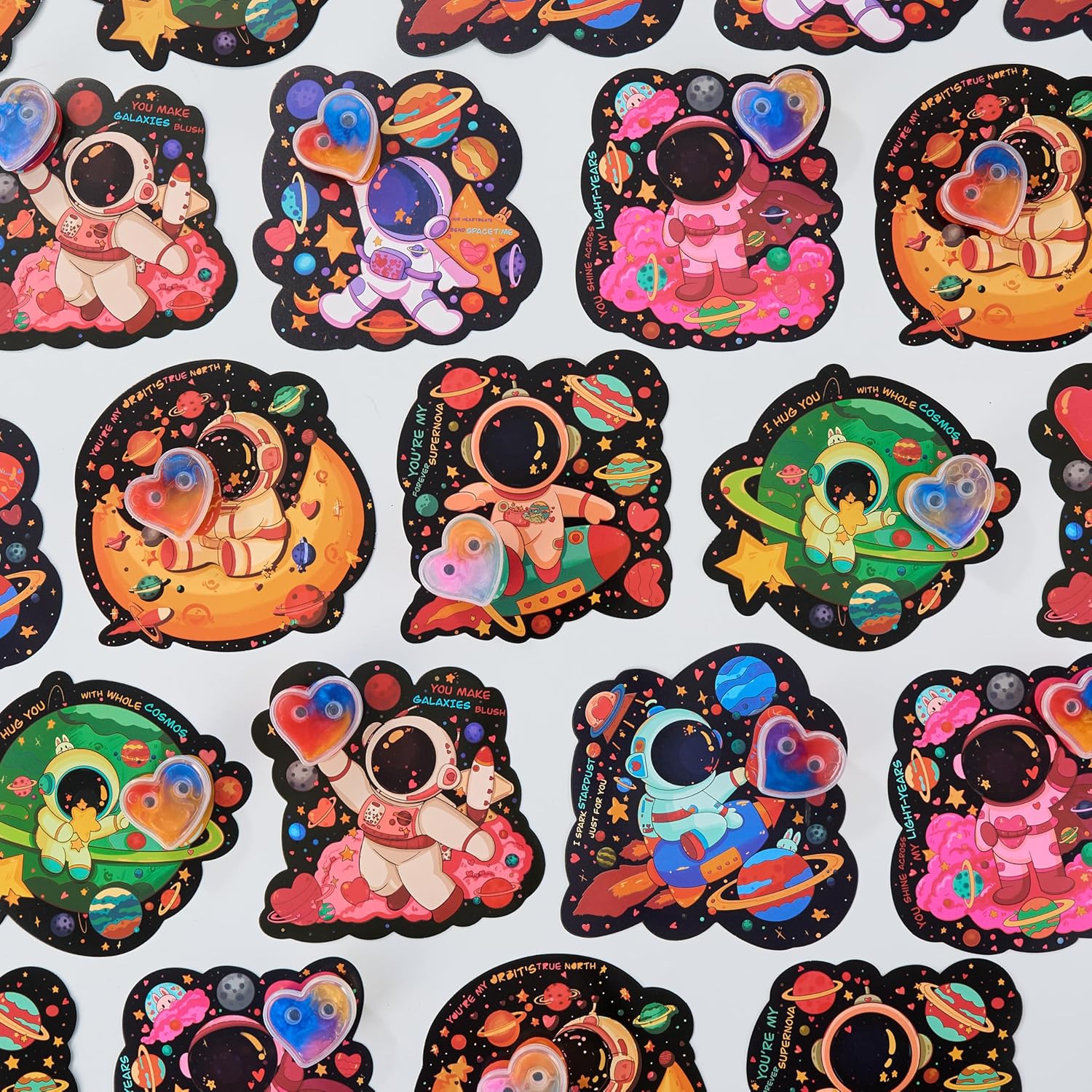 28 Pack Valentines Day Gifts for Kids Classroom - Galaxy Slime with Valentines Day Cards for Kids School, Valentine Classroom Exchange Prizes, Party Favors, Non Candy Gift Exchange