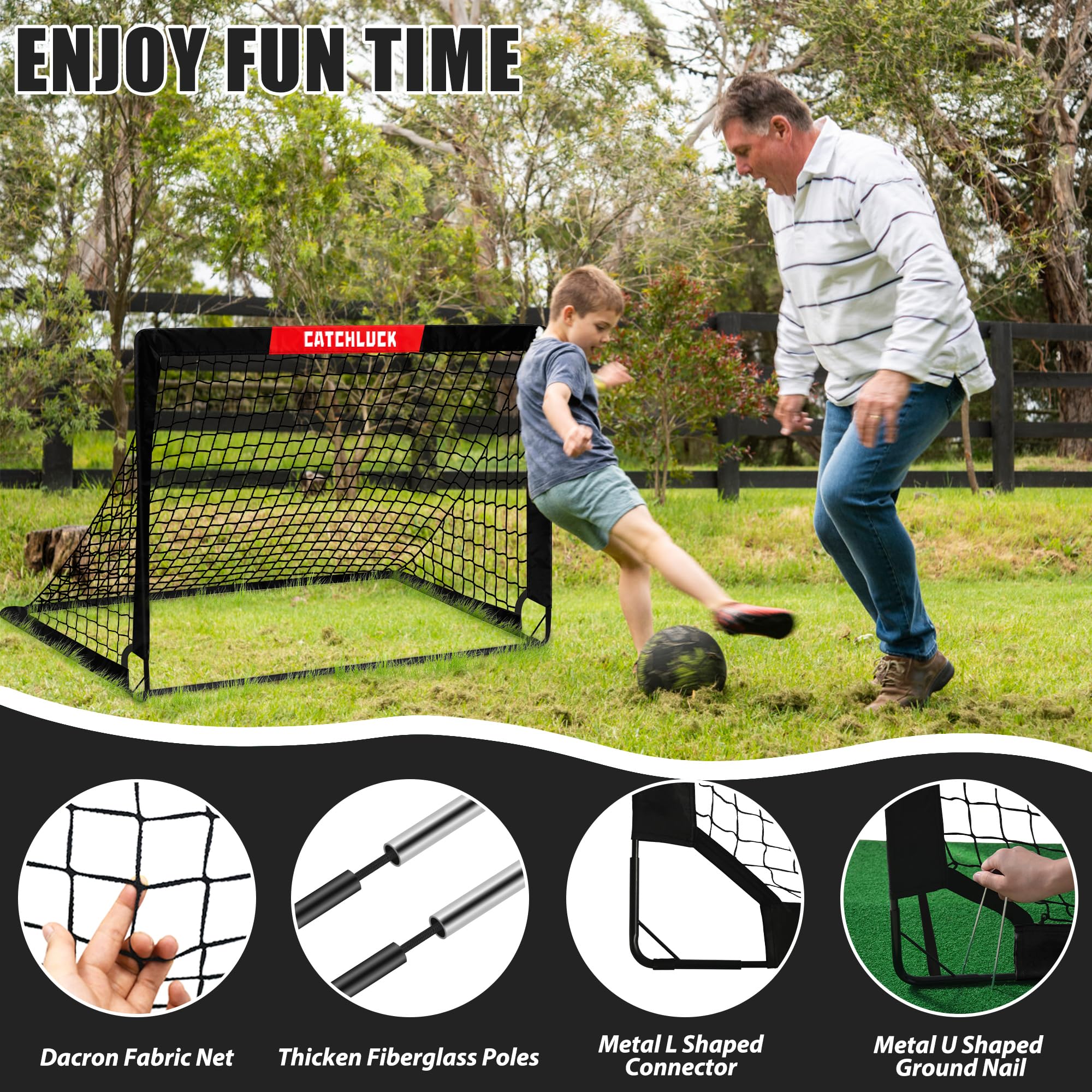 Porte da calcio per bambini, reti da calcio per il giardino, set di porte pop-up per esterni, con borsa per il trasporto