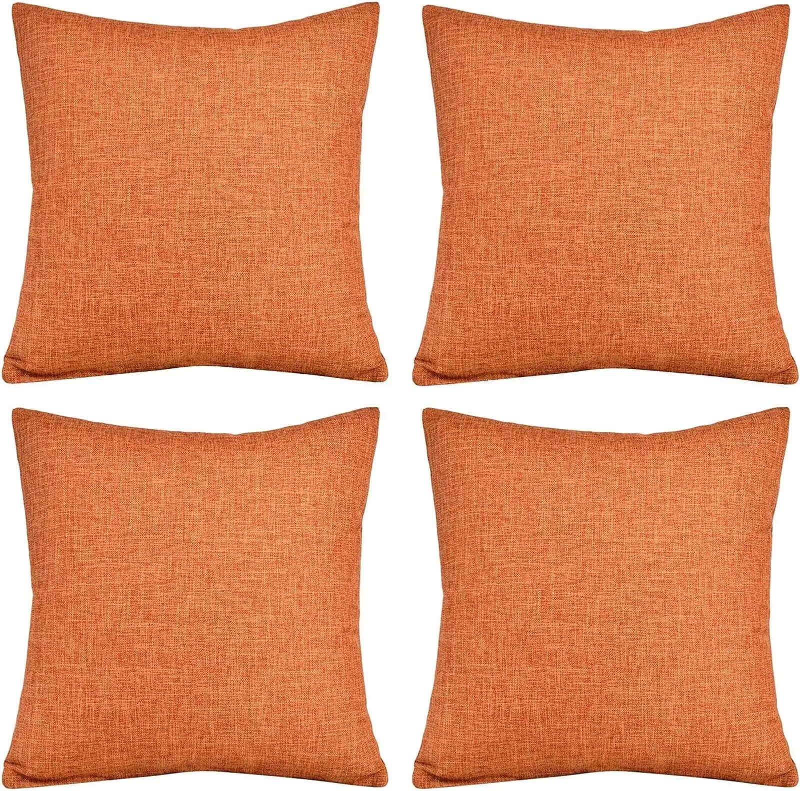 Poszewki na poduszki 50 x 50 cm, zestaw 4 sztuk w stylu boho, nowoczesne, jednokolorowe, dekoracyjne, lniane, kwadratowe, na sofę, 50 x 50 cm, na kanapę, do sypialni, domu, biura, dekoracja samochodu ML-533