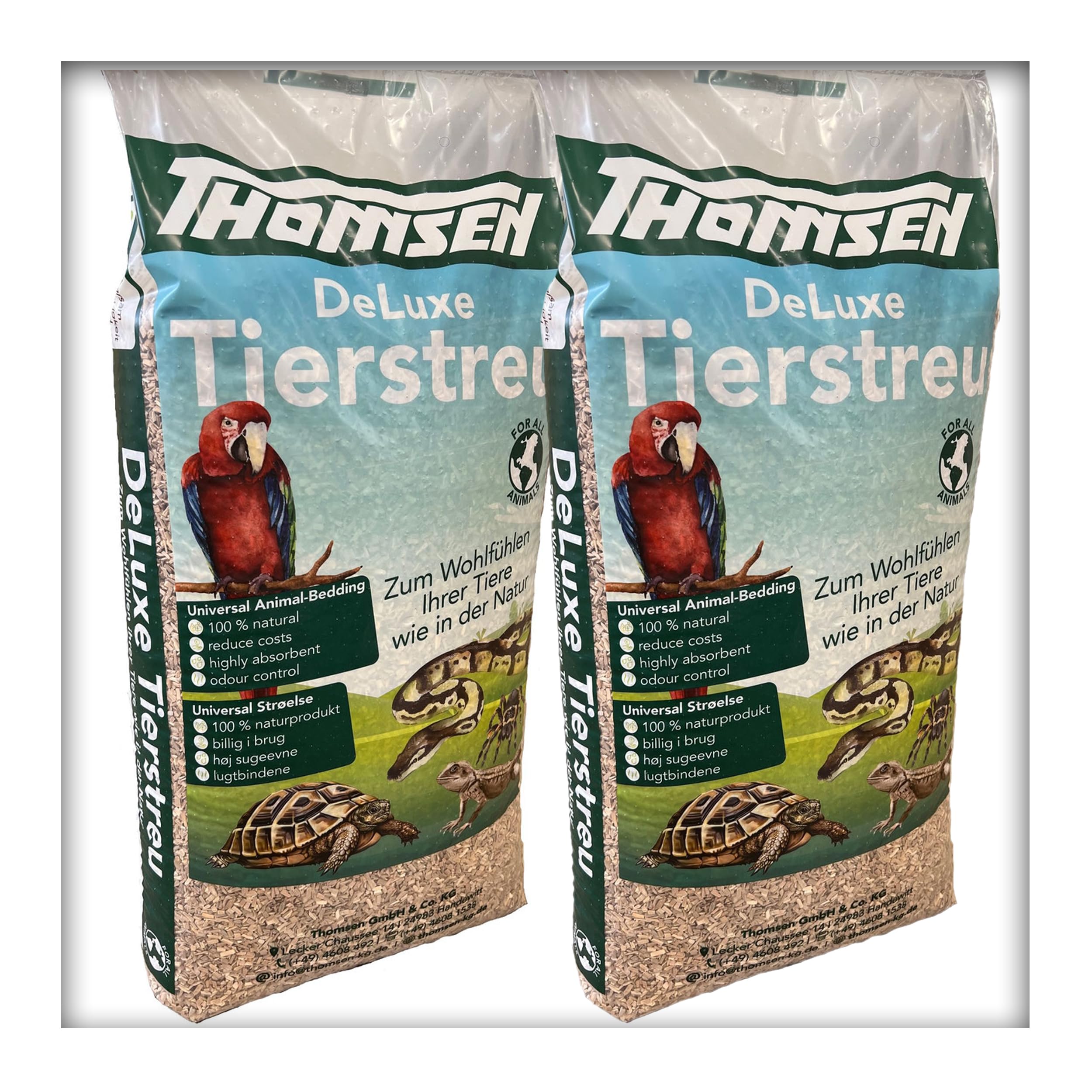 30 kg Deluxe Tierstreu Medium Buchenholz-Granulat Vögel, Nager, Reptilien