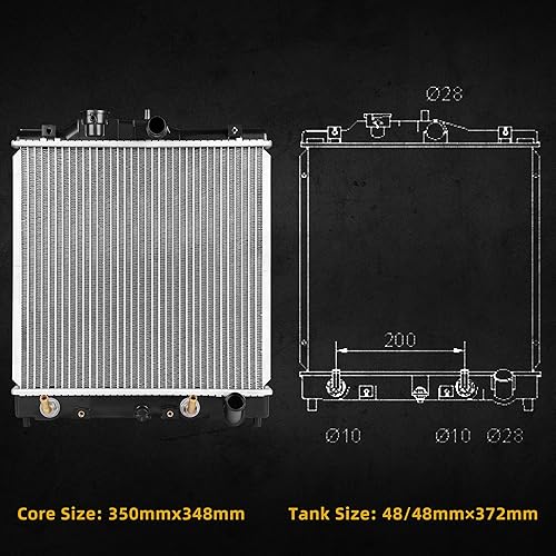 Miniatura 5 de Radiador completo para Honda Civic, 1993-1997, Honda Civic Del Sol, 1997-2000, Acura El 1.5 1.6L L4