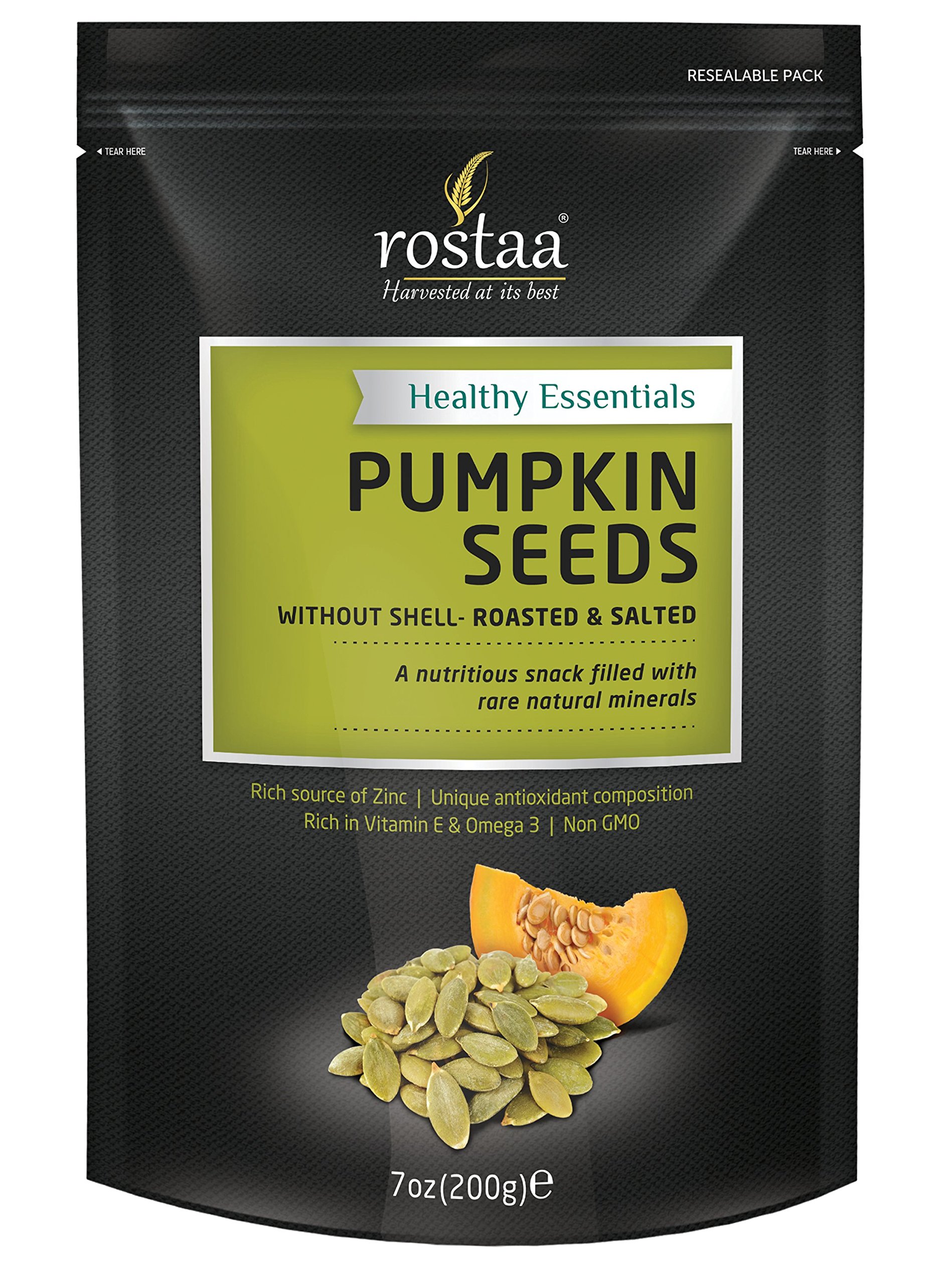rostaa Pumpkin Seeds Without Shell Roasted Salted Pouch, 200 g (BB Pumpkin) (B074XBKV5L) Amazon Price History, Amazon Price Tracker