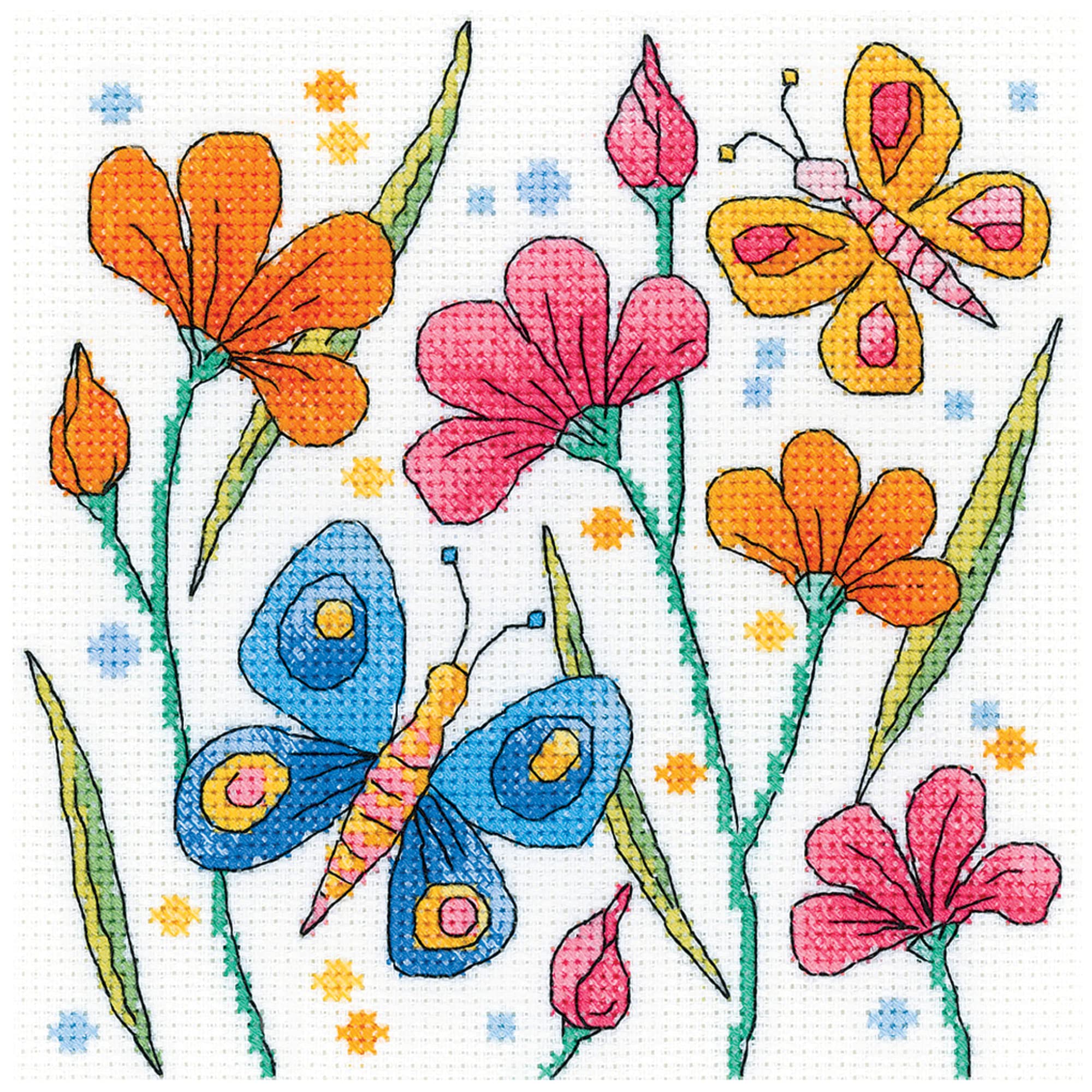Heritage Crafts Mehrfarbig Cross Stitch Kit - Blue Butterfly