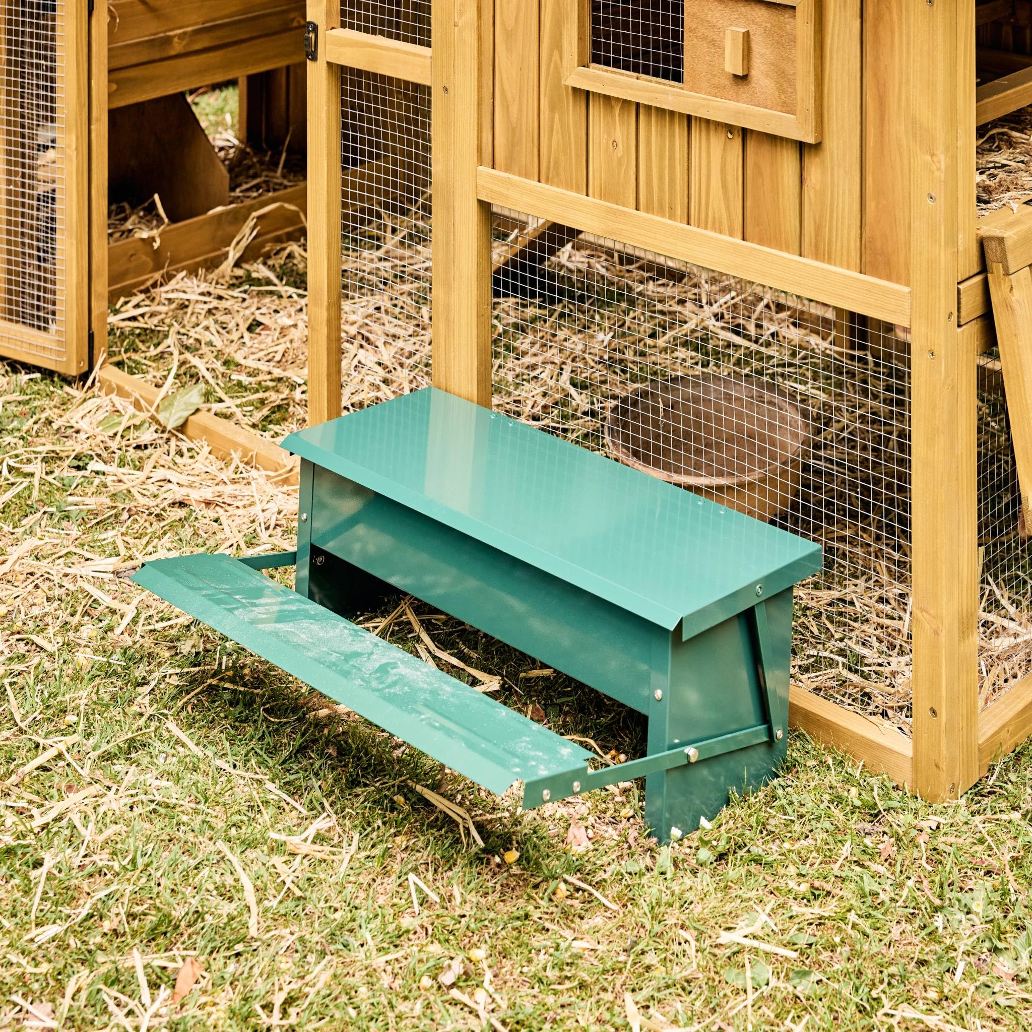 Alimentatore automatico per polli, 5kg, Mangiatoia per polli, Verde, 51x35x18.5 cm