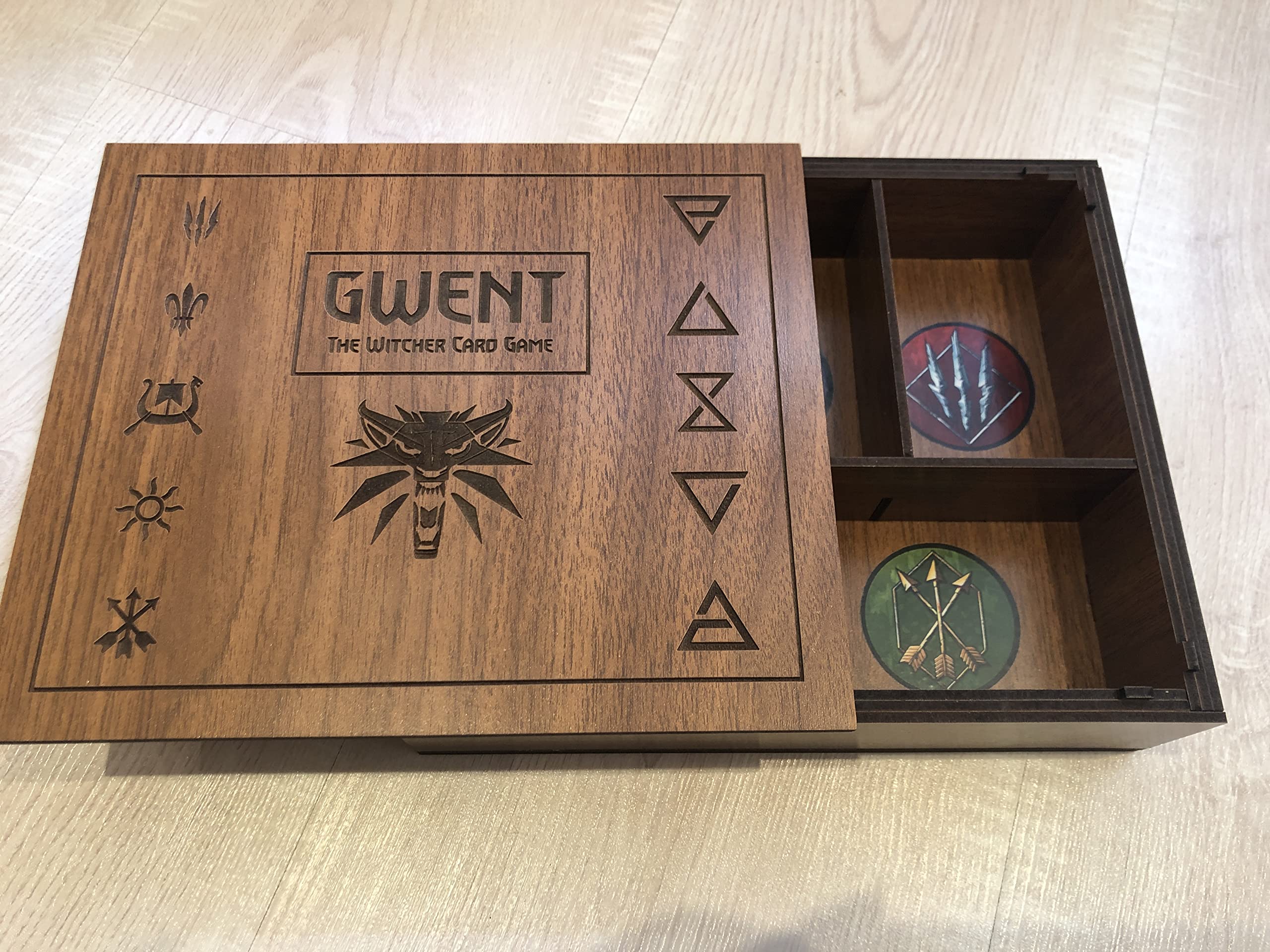 Complete Gwent Set - All 5 Decks, 526 Cards with Playmat and Wooden Storage Box! (All DLC Expansions Included) for The Witcher Lovers!