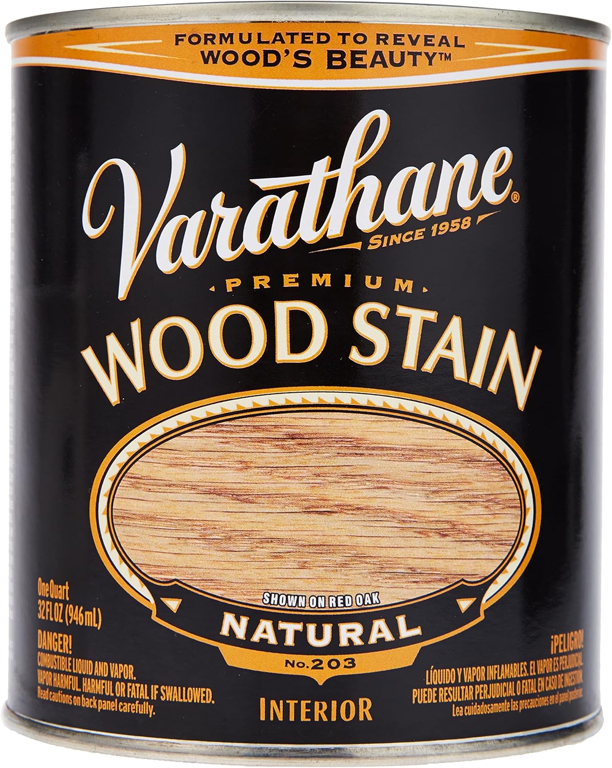 RustOleum, Natural Varathane 211688H Premium Wood Stain, Quart, 32 Fl Oz Household Wood