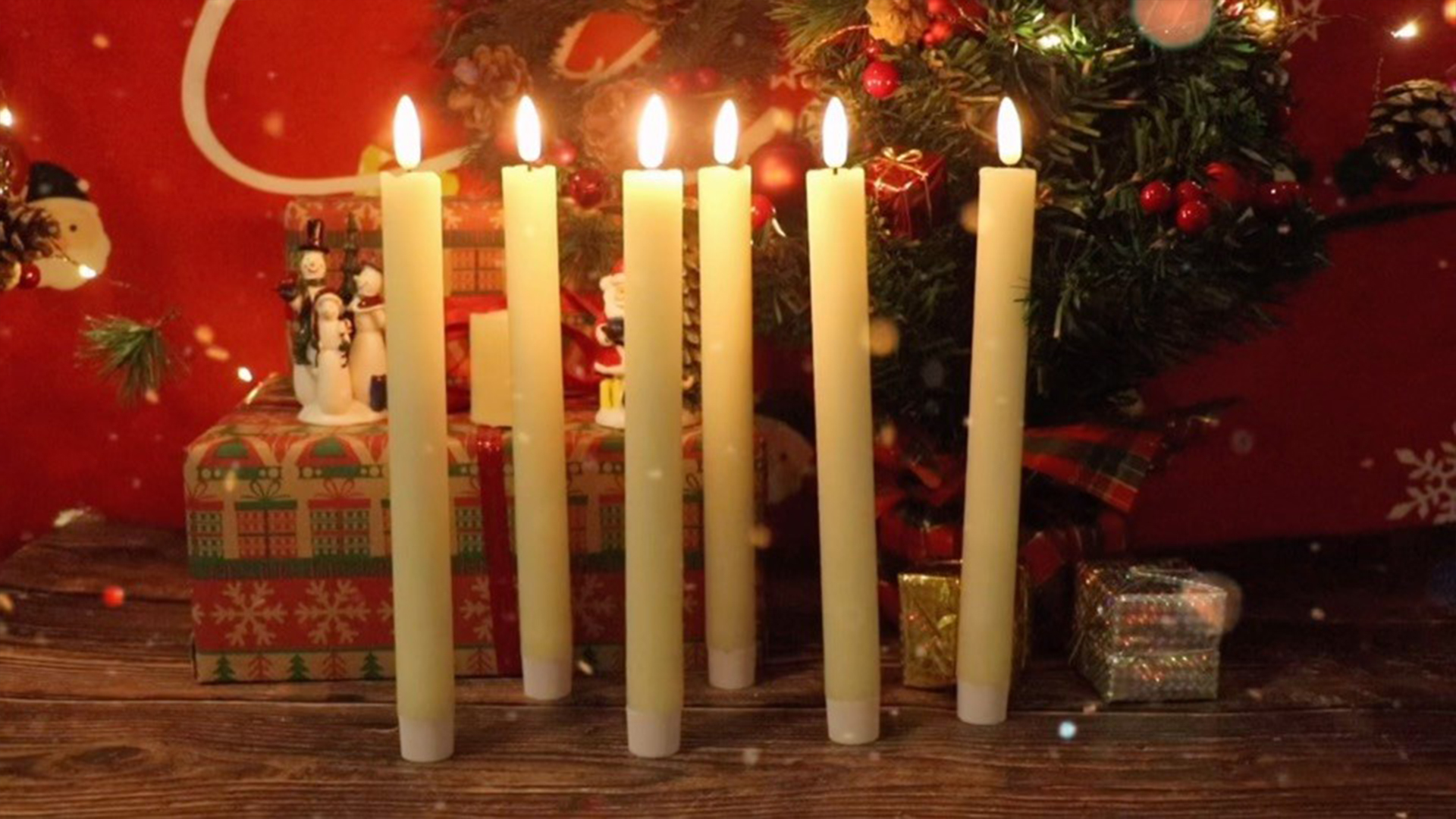 Image of Eldnacele Taper Flameless Flickering Candles with Remote and Timer, Battery Operated 3D Wick Real Wax Window LED Candles Set of 6 for Dinner Wedding Party Indoor Holiday Decor(D0.78 inchxH9.64 inch)