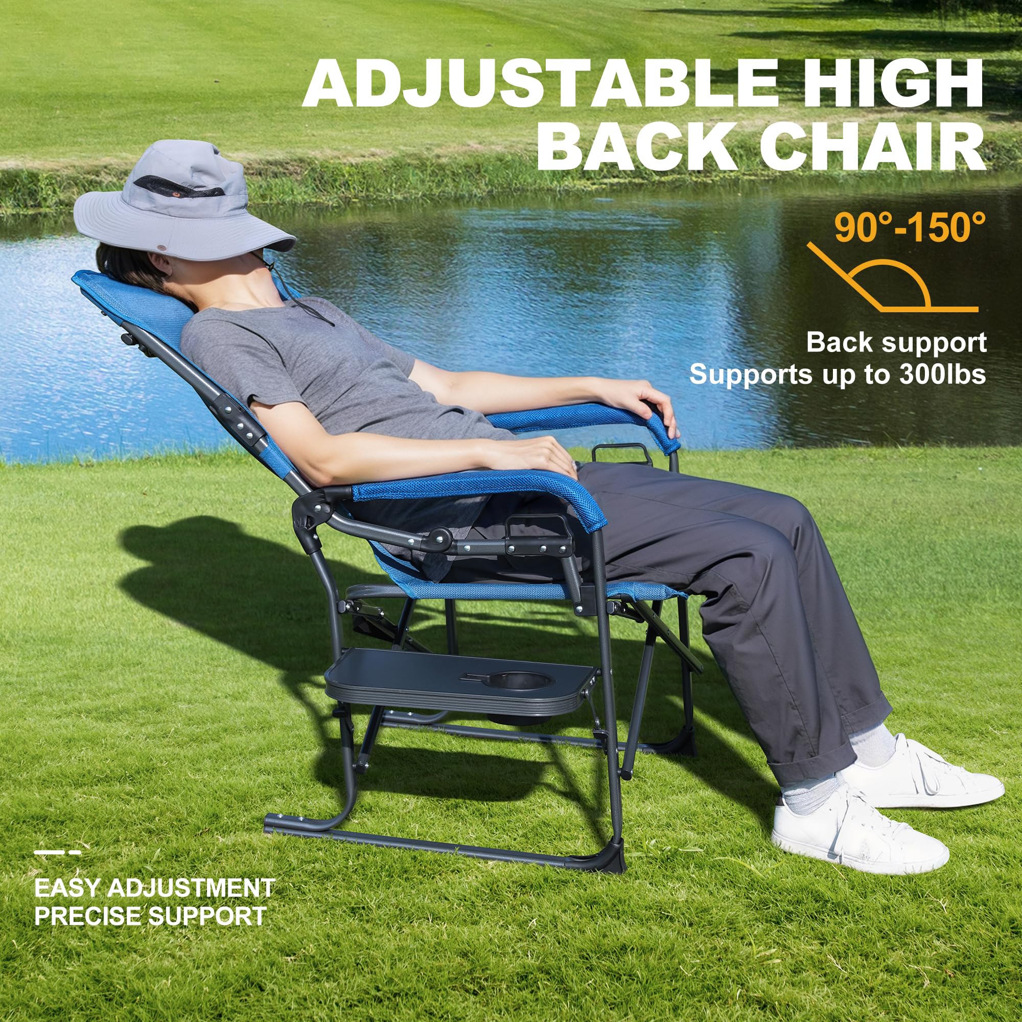 LET'S CAMP Oversized Reclining Director Chair 43.7