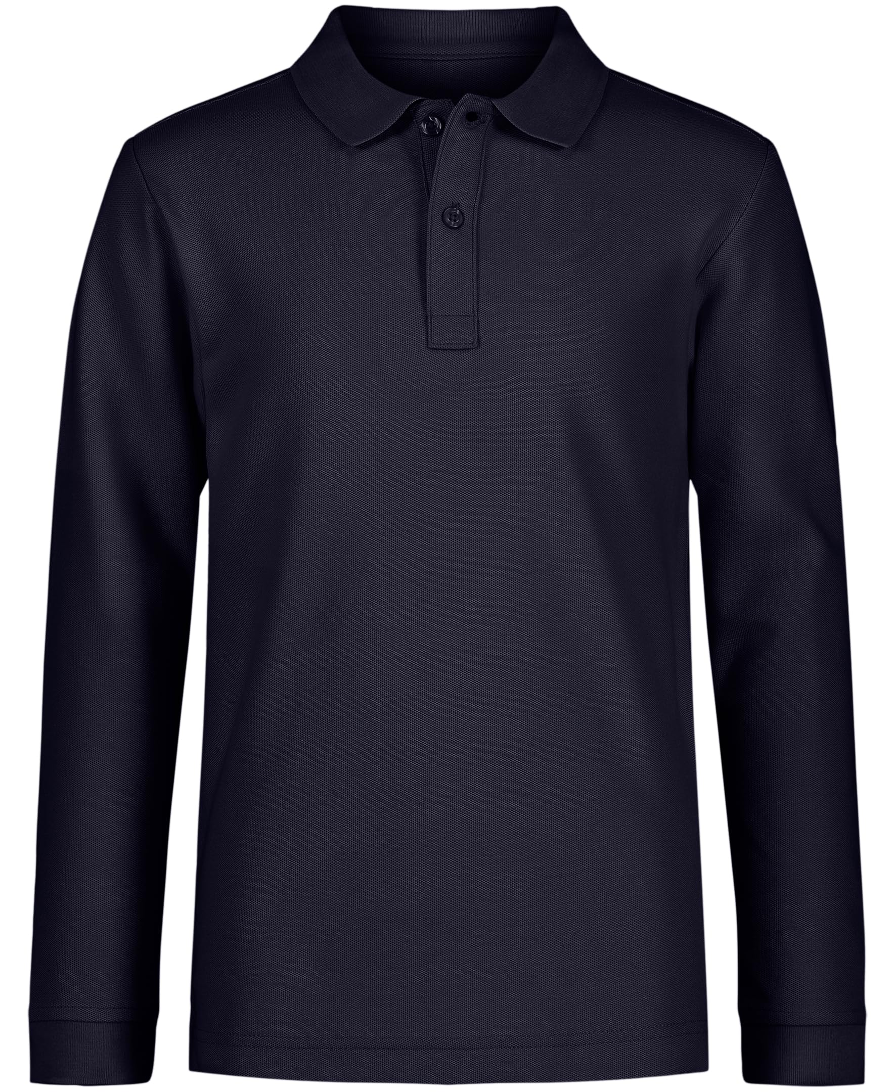 Nautica Boys' School Uniform Long Sleeve Polo Shirt, Button Closure, Comfortable, Breathable Fabric