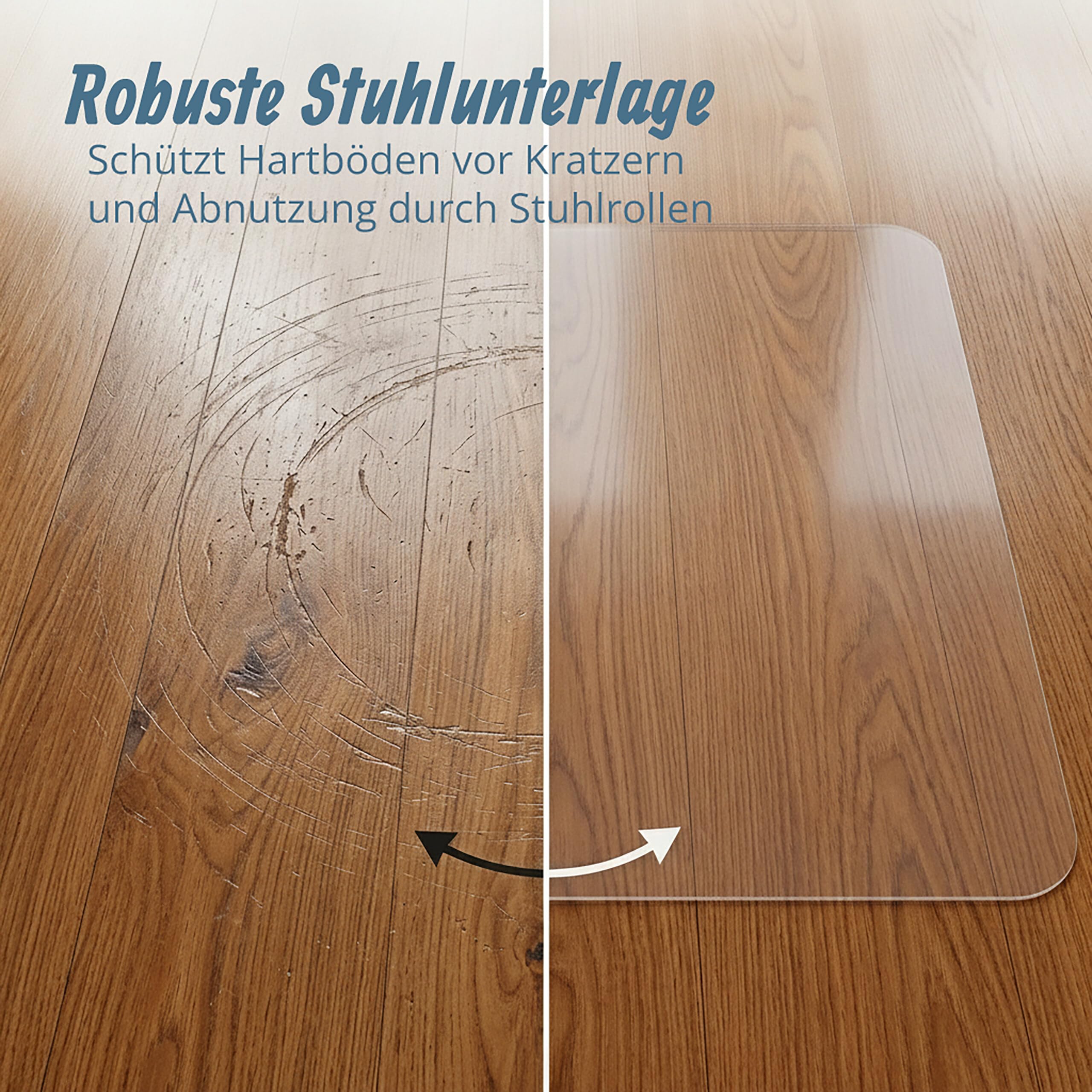 Relaxdays Bodenschutzmatte Bürostuhl, 120x150 cm, PVC Bodenunterlage Laminat, Parkett, Fliesen, rutschfest, transparent