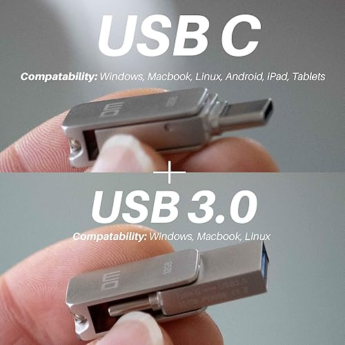 Miniatura 2 de Unidad flash USB C y USB 3.0 impermeable de 32 GB - USB 2 en 1 tipo C con velocidad de transferencia ultrarrápida - Carcasa de aleación mecanizada