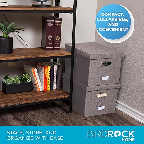 Miniatura 4 de Internet's Best - Organizador de archivos, plegable, de lino decorativo, para archivar y almacenar, para oficina - para cartas y legales