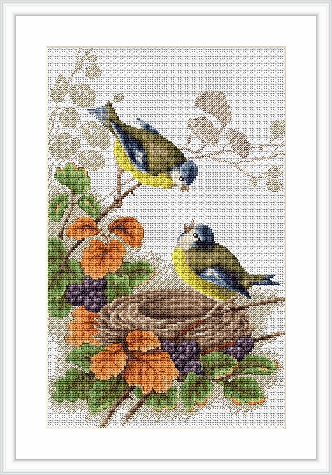 Luca-S Birds in Nest Counted Cross Stitch Kit