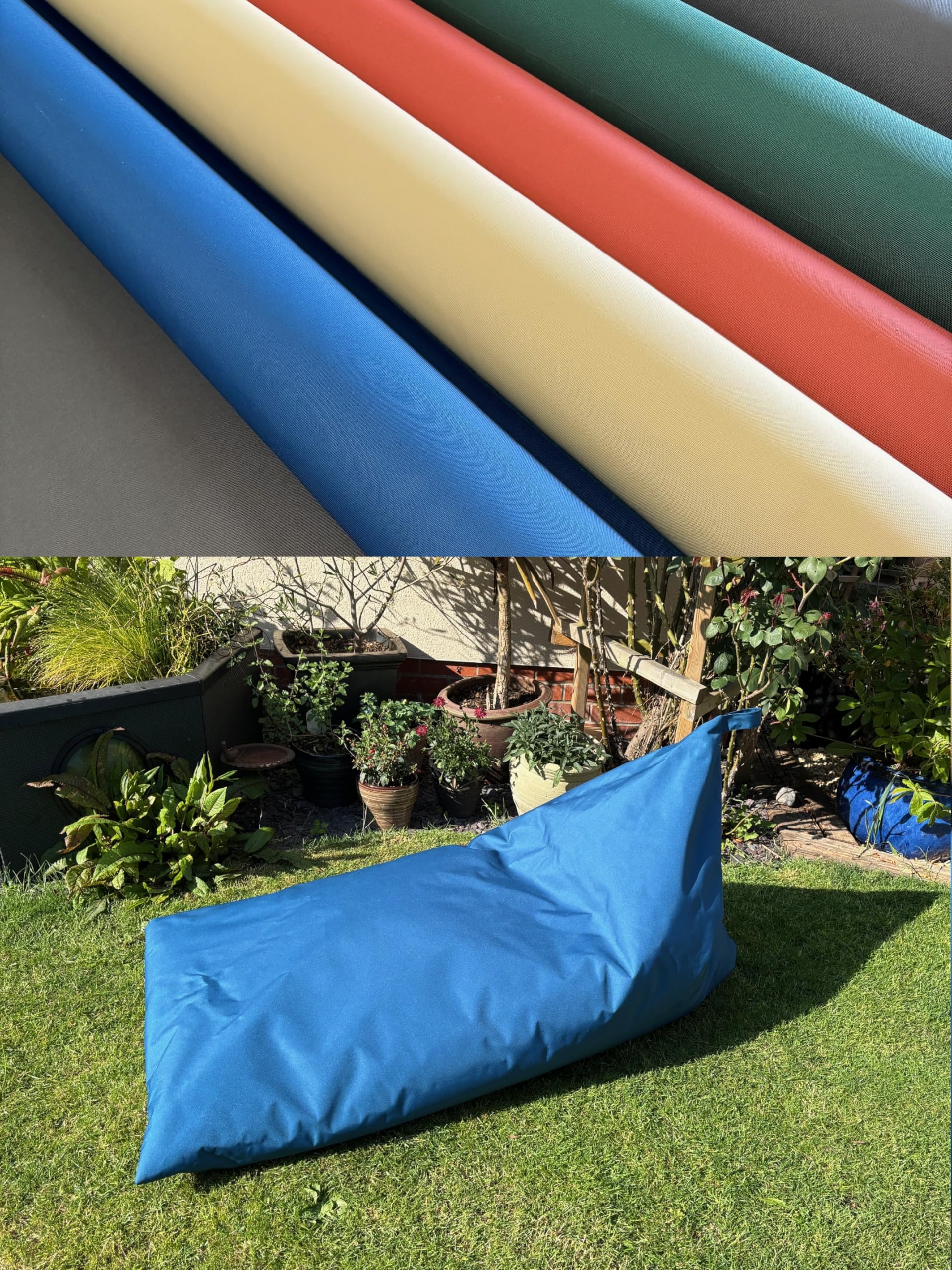 PnH® Large Outdoor/Garden Bean Bag, Lounger Style Chair, UV & Water Resistant, 140cm, Pre-filled Ready To Use, REMOVABLE & WASHABLE COVER - 6 colours (Bottle Green Complete Bean Bag)