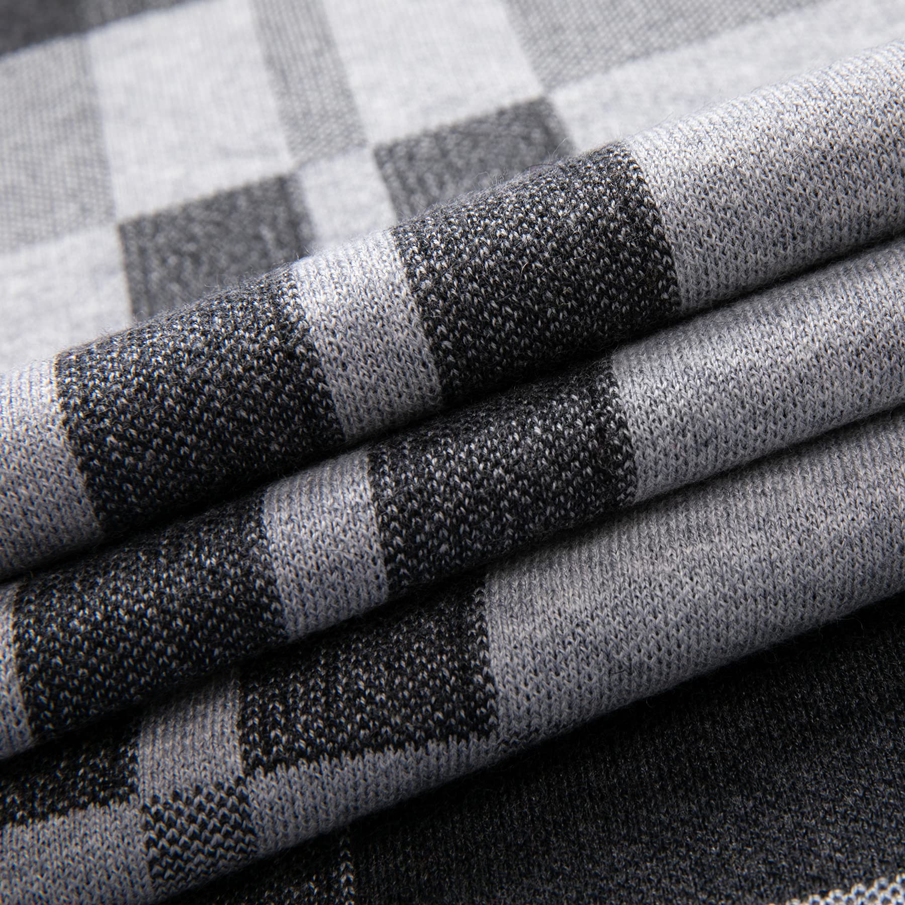 Sciarpa in lana merino per uomo, sciarpe lunghe invernali scozzesi calde e leggere scozzesi con confezione regalo