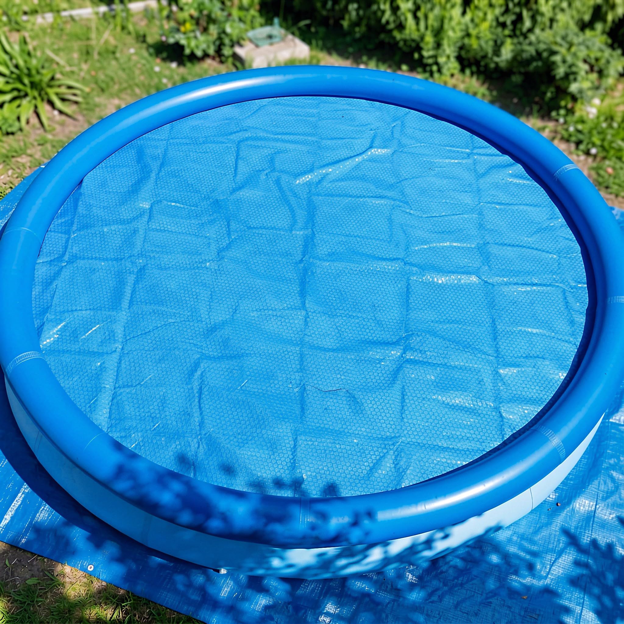 Gatuida 2 pezzi di copertura solare a bolle per piscina, pellicola termica | Telo di copertura per vasca idromassaggio, adatto a vasche idromassaggio gonfiabili rotonde da 6 piedi, copertura per