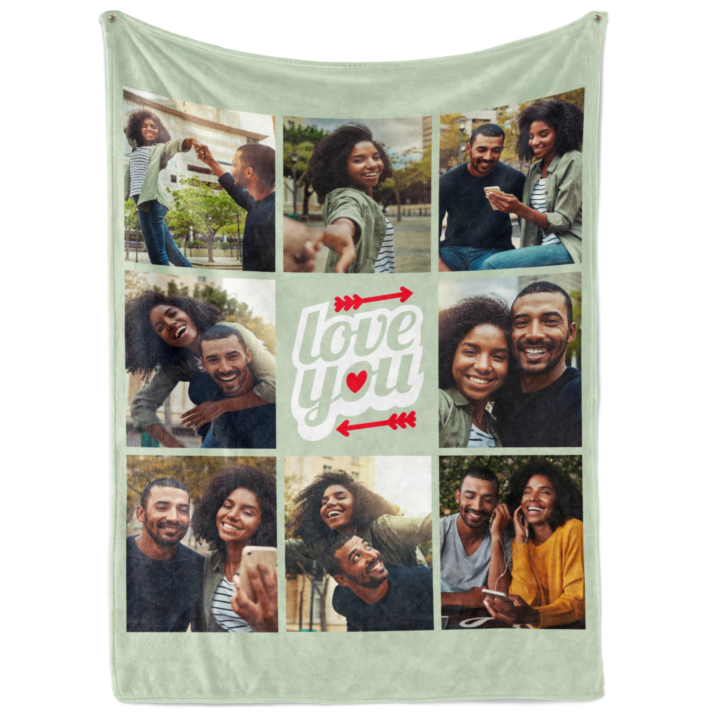 Ships Next Day, Personalized Photo Blanket for Loved One or Significant Other - Printed in USA - Custom Photo Blanket for Partner or Spouse (Fleece 50x60)