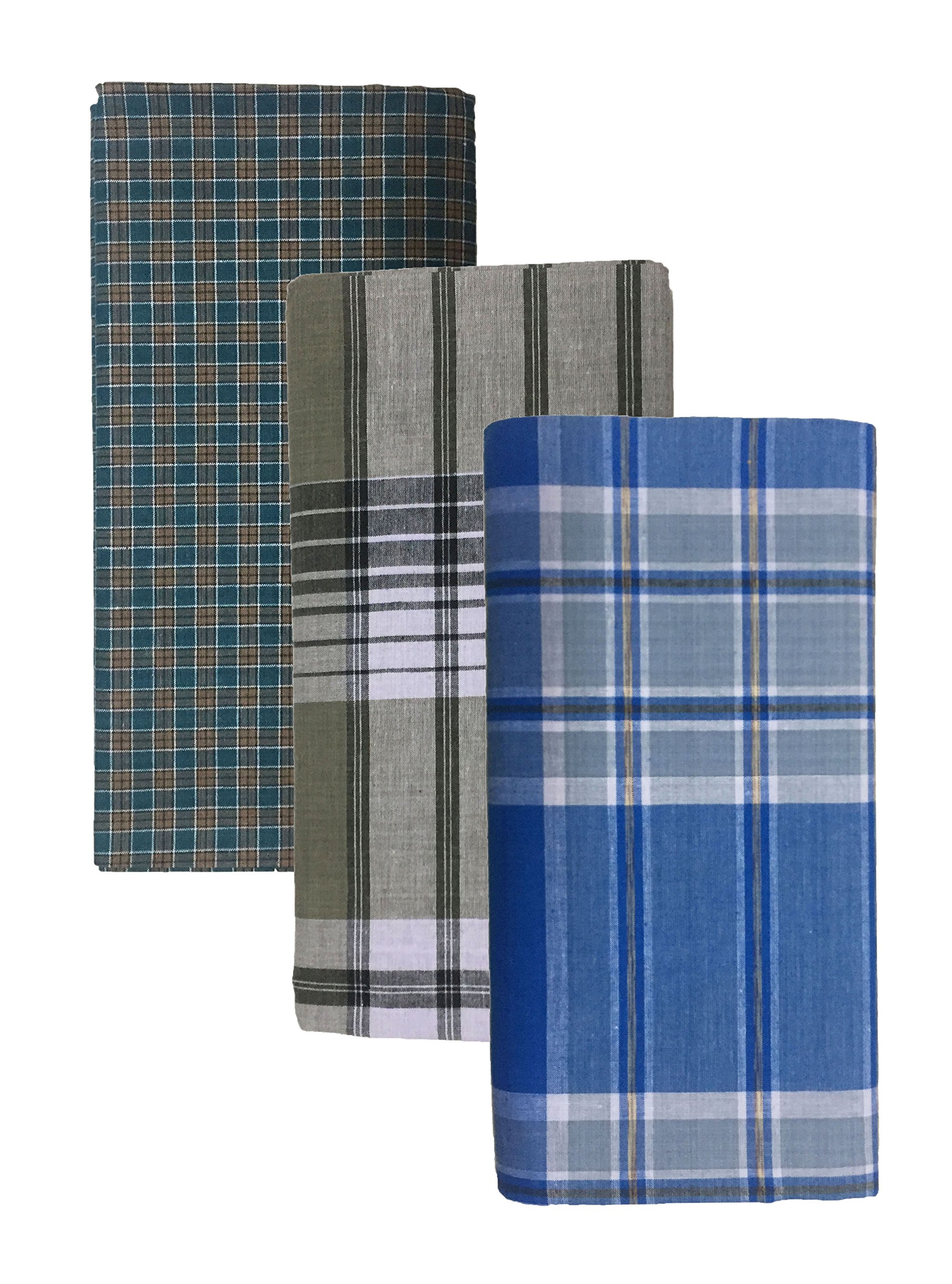 blue leaf Men's Cotton Multicolor Lungies for Men(Size_2.25 Meter || Assorted lungi Pack of 3)-picture-55