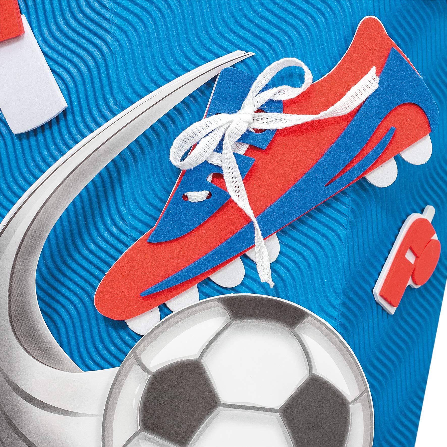 ROTH Schultüten-Bastelset Soccer rot 68cm 6-eckig Rot(h)-Spitze Kreppverschluss