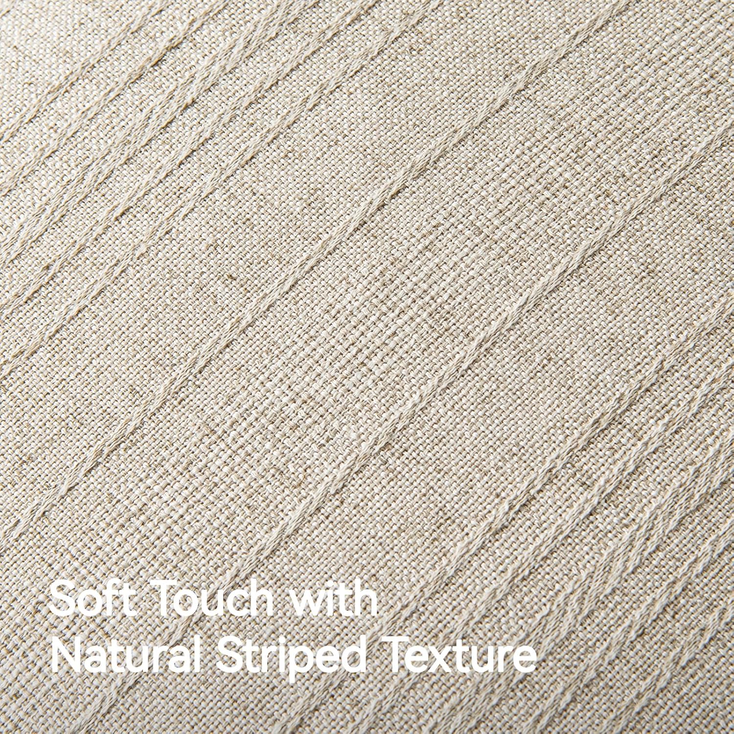 a moment Linen Pillow Covers Set of 2,Boho Farmhouse Throw Pillowcases Neutral Textured Decorative Covers for Couch Sofa Bed, Soft Linen Blend Accent Case Cushion Living Room Home Decor 20"x12"Khaki - Image 5