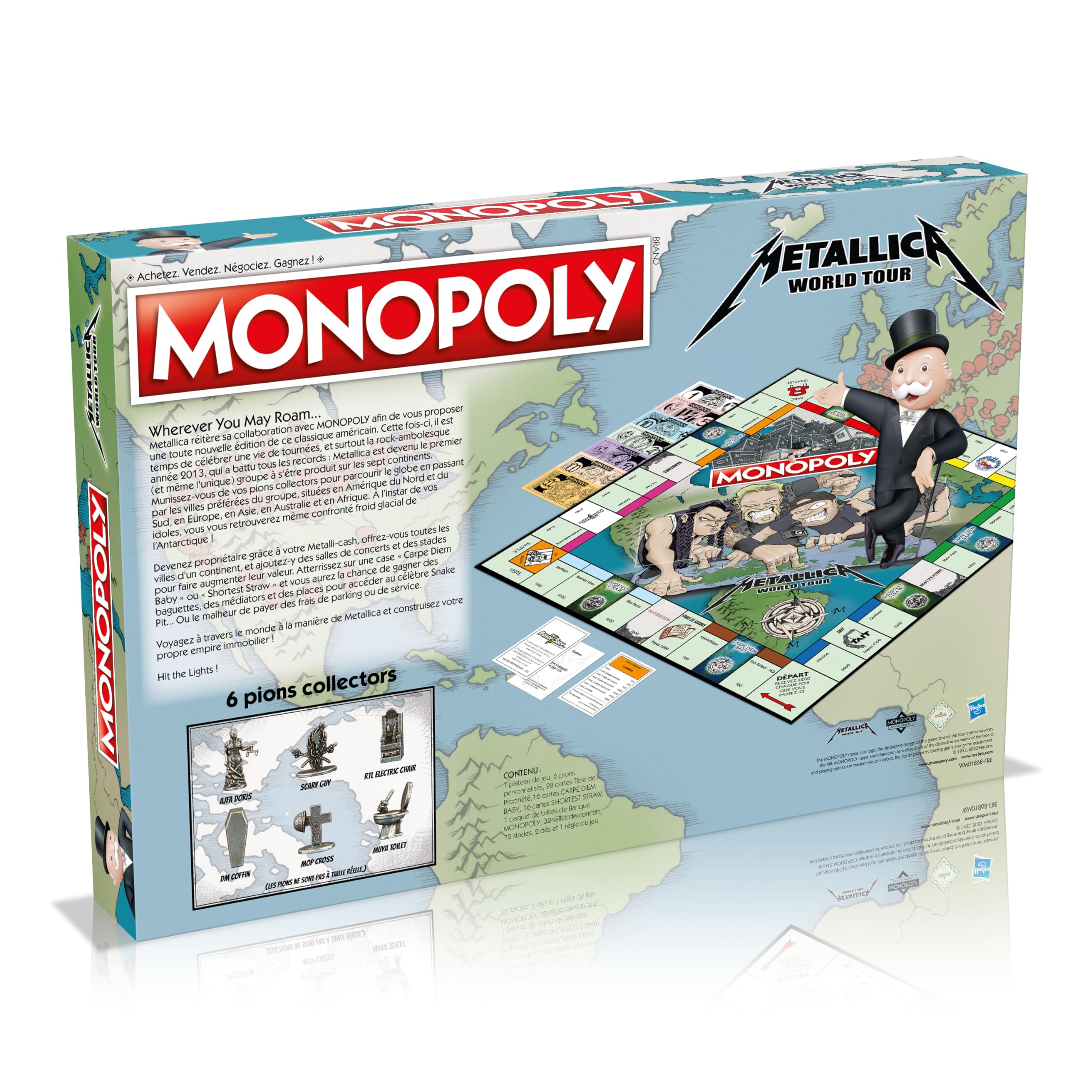 Jeu de société - WINNING MOVES - Monopoly Metallica - Accompagnez le groupe en tournée mondiale