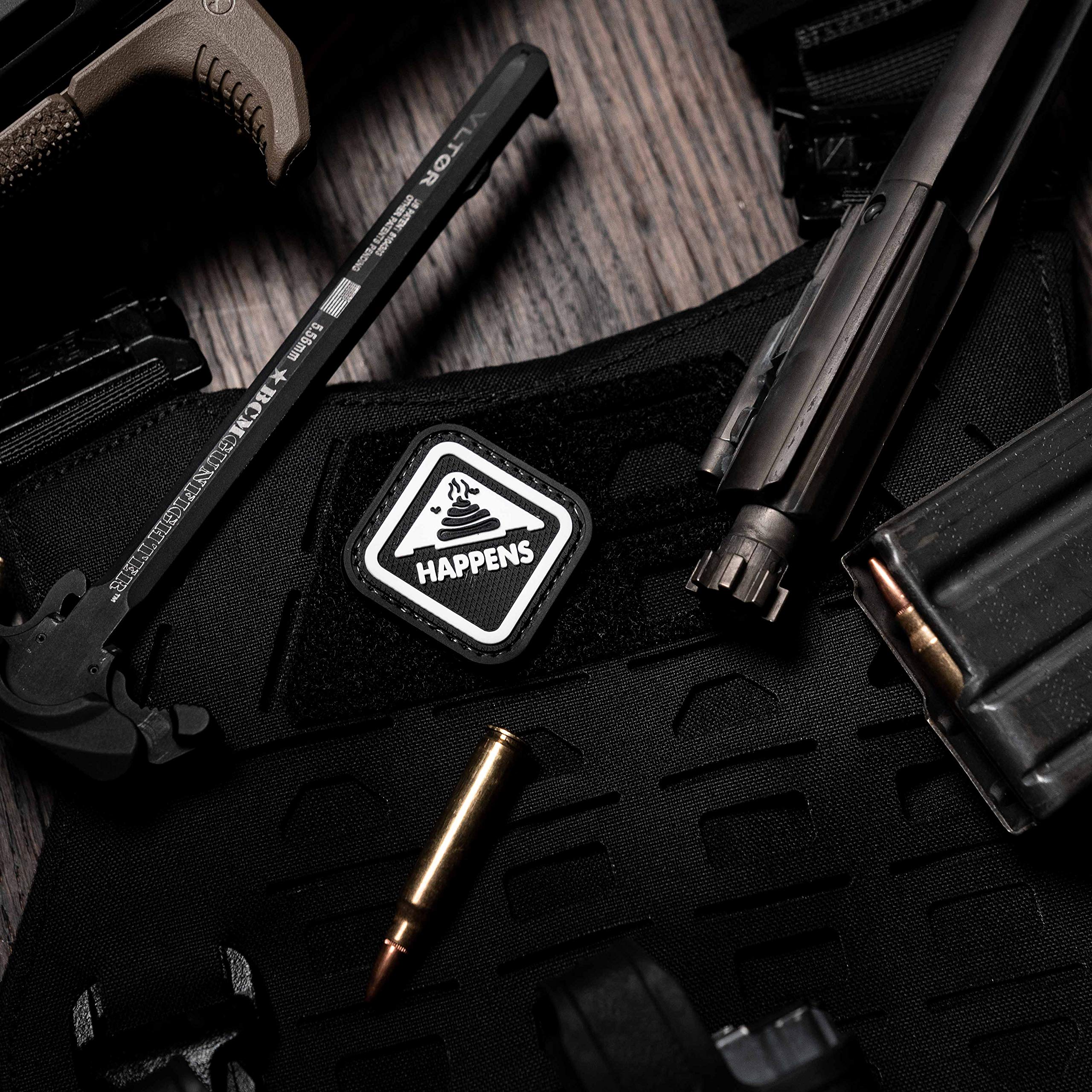 NEO Tactical Gear It Happens PVC Morale Patch, Funny Patch, Morale Patch, Tactical Gear Patch, Patch for Backpack, Patch Collector, Morale Patch Display, Parody Patch