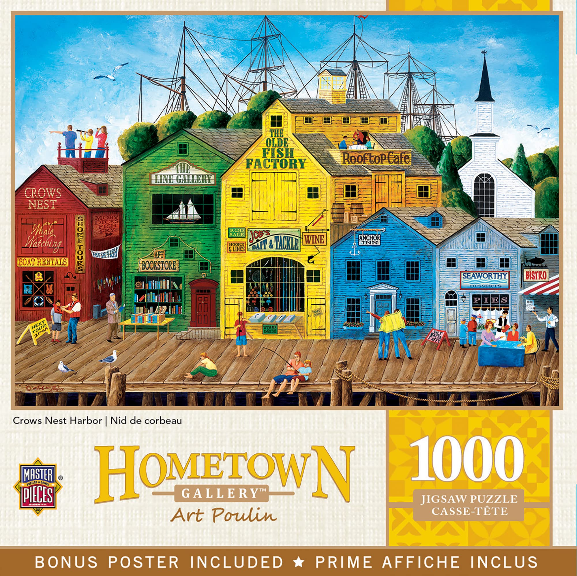MasterPieces - 1000 Piece Jigsaw Puzzle, Crows Nest Harbor, Fun for Adults, Family, Kids, 19.25" x 26.75"