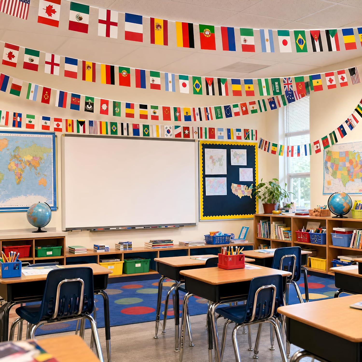 100 Countries Flags Banner, 82 ft Colorful Flag Banner for World Cup Decor