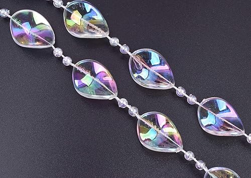 Miniatura 2 de KAOYOO The Roll - Cuentas de cristal transparente de 33 pies (33 pies) para decoración de fiesta de boda (colorido)