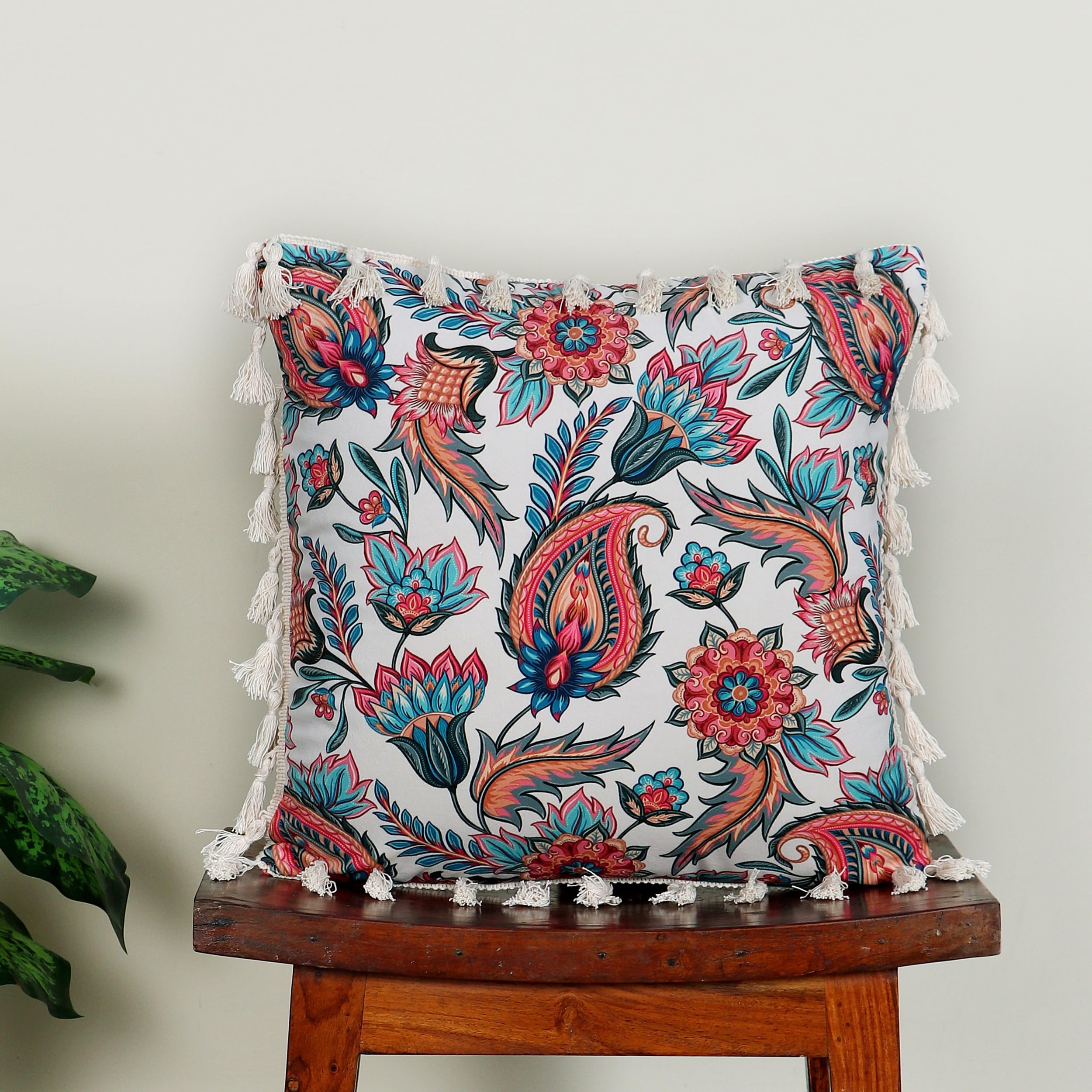 ishro home Premium Cushion Cover Set of 1 | Cushion Cover 16 inch x 16 inch – Soft European Standard Fabric, Frill Desig
