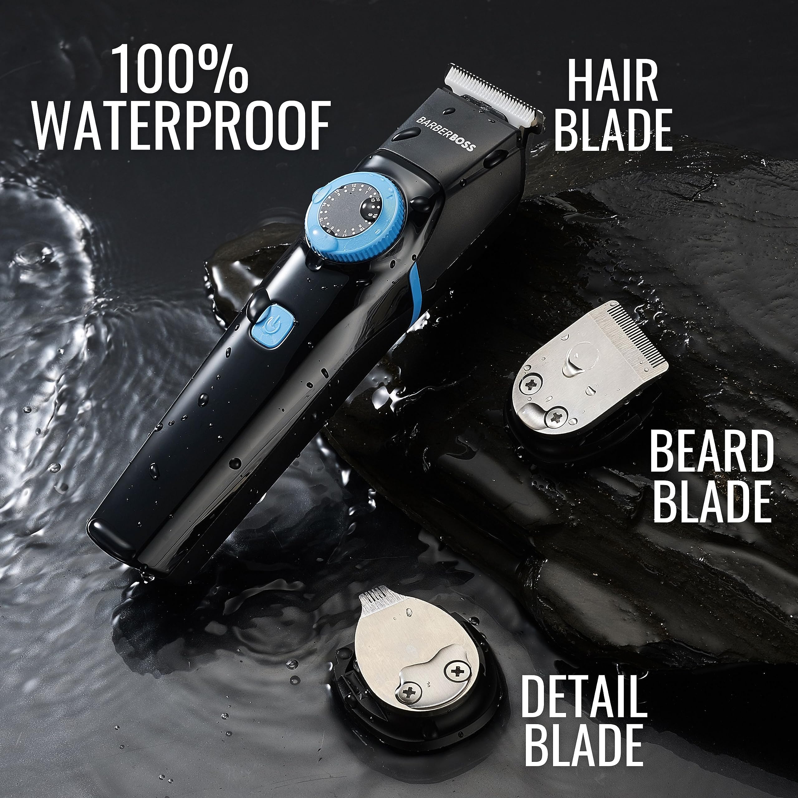 BarberBoss 3 in 1 Hair Clipper’s, Men’s Grooming Kit, Detail, Hair & Beard Trimmer, Precision Dial, 3 Cutting Blades - Image 2