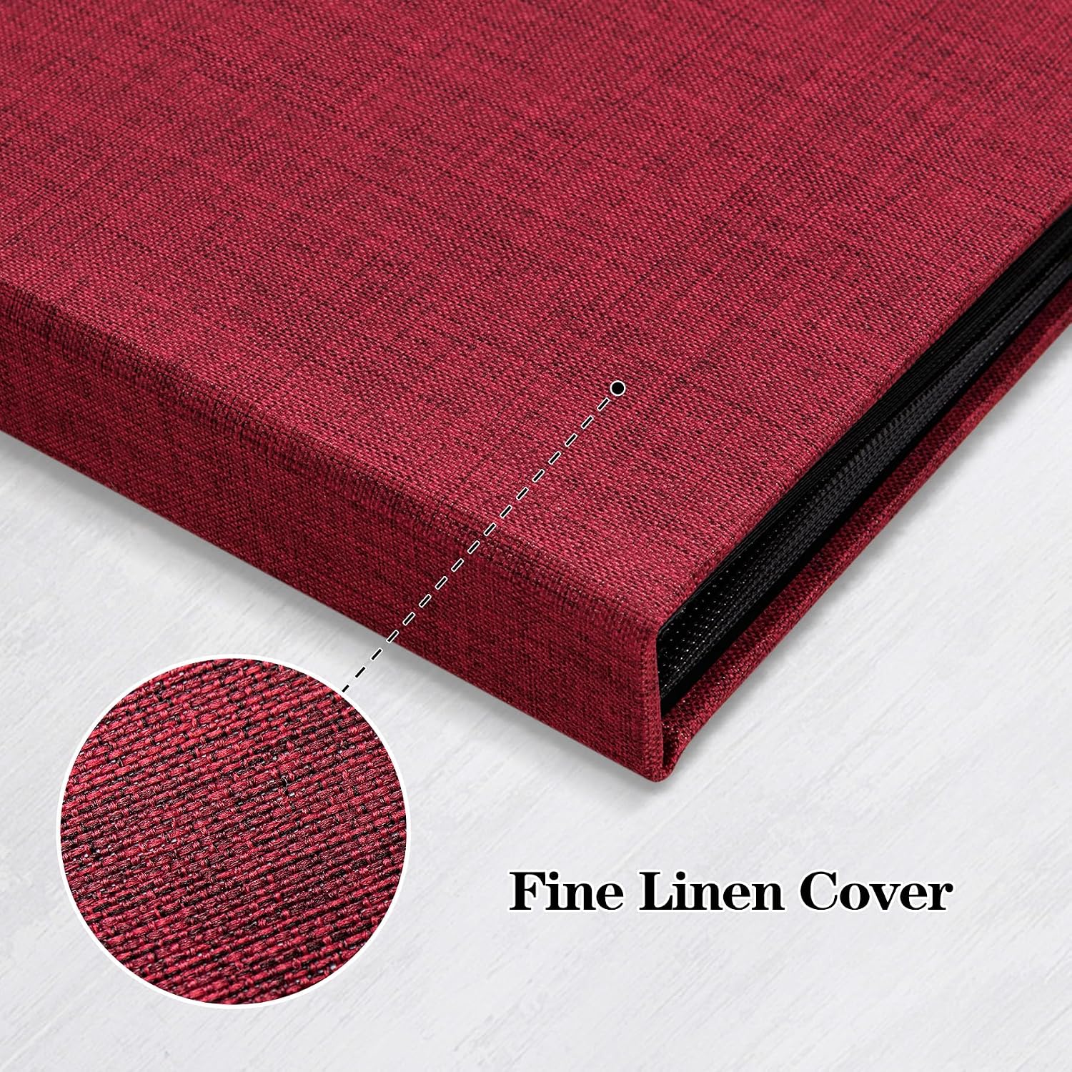 Mublalbum 2 Pack Small 8x10 Photo Album, 52 Pockets, Linen Cover,Red image 5