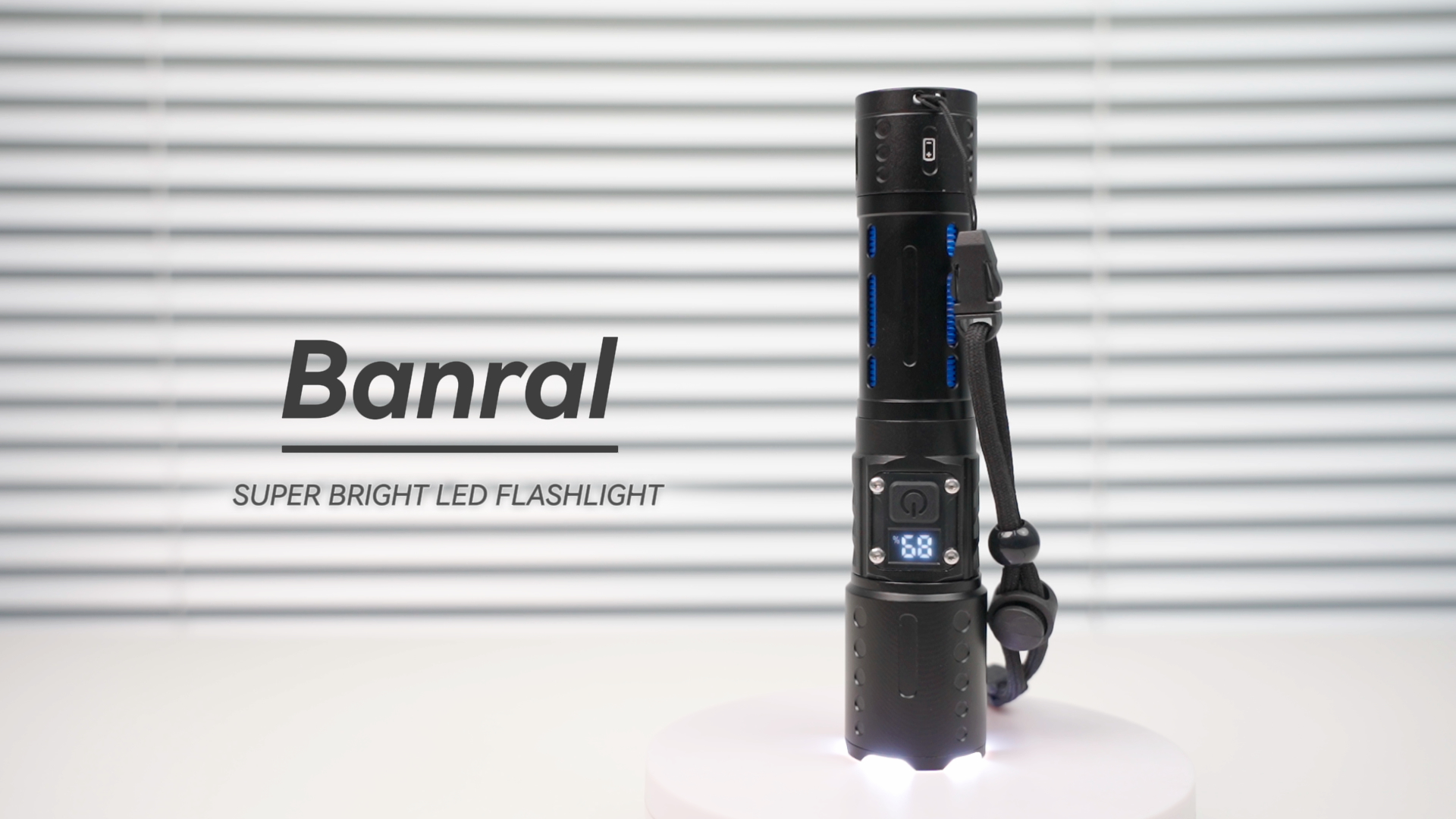 Image of Banral Flashlights High Lumens Rechargeable - Super Bright Tactical LED Flash Light, Dimmable&Memory Function Powerful Waterproof Flashlight for Camping,6 Modes,Zoomable,LCD Display (2, Black)