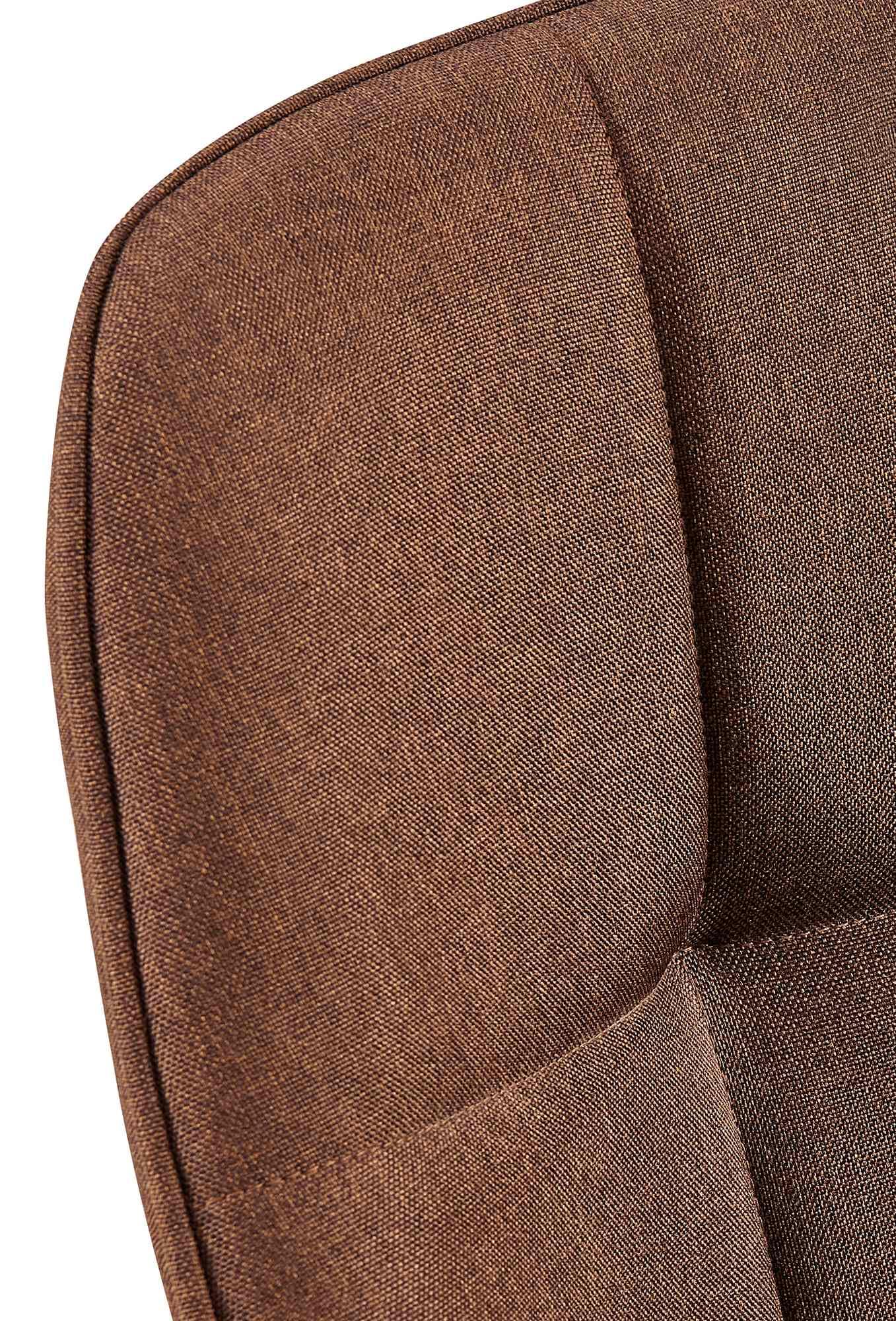 CLP Silla de Comedor Roseville tapizada & Acolchada I Butaca de salón Moderna con Base metálica & reposabrazos Color:marrón;Material:Tela