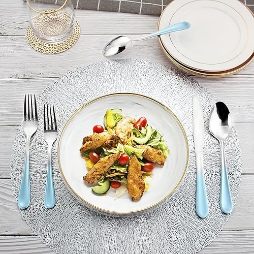 Miniatura 7 de Matte Rose Gold Silverware Set,20 Piece Stainless Steel Flatware Set,Tableware Cutlery set Service for 4,BEGEEL Satin Finish Silverware Utensil Sets