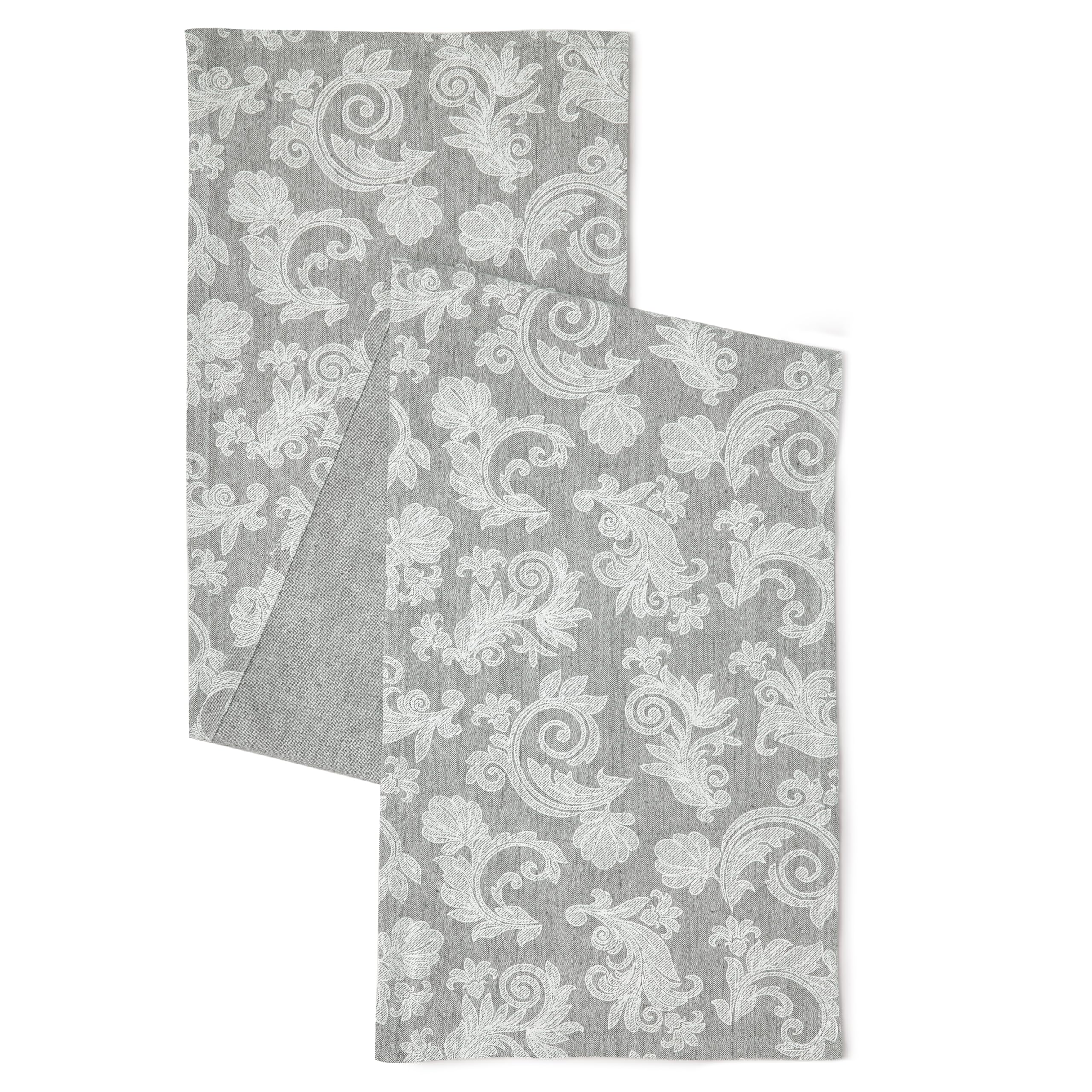 Encasa XO Dining Table Runner for 8 to 10 seater I Size 32x304 cm, Grey - Image 4