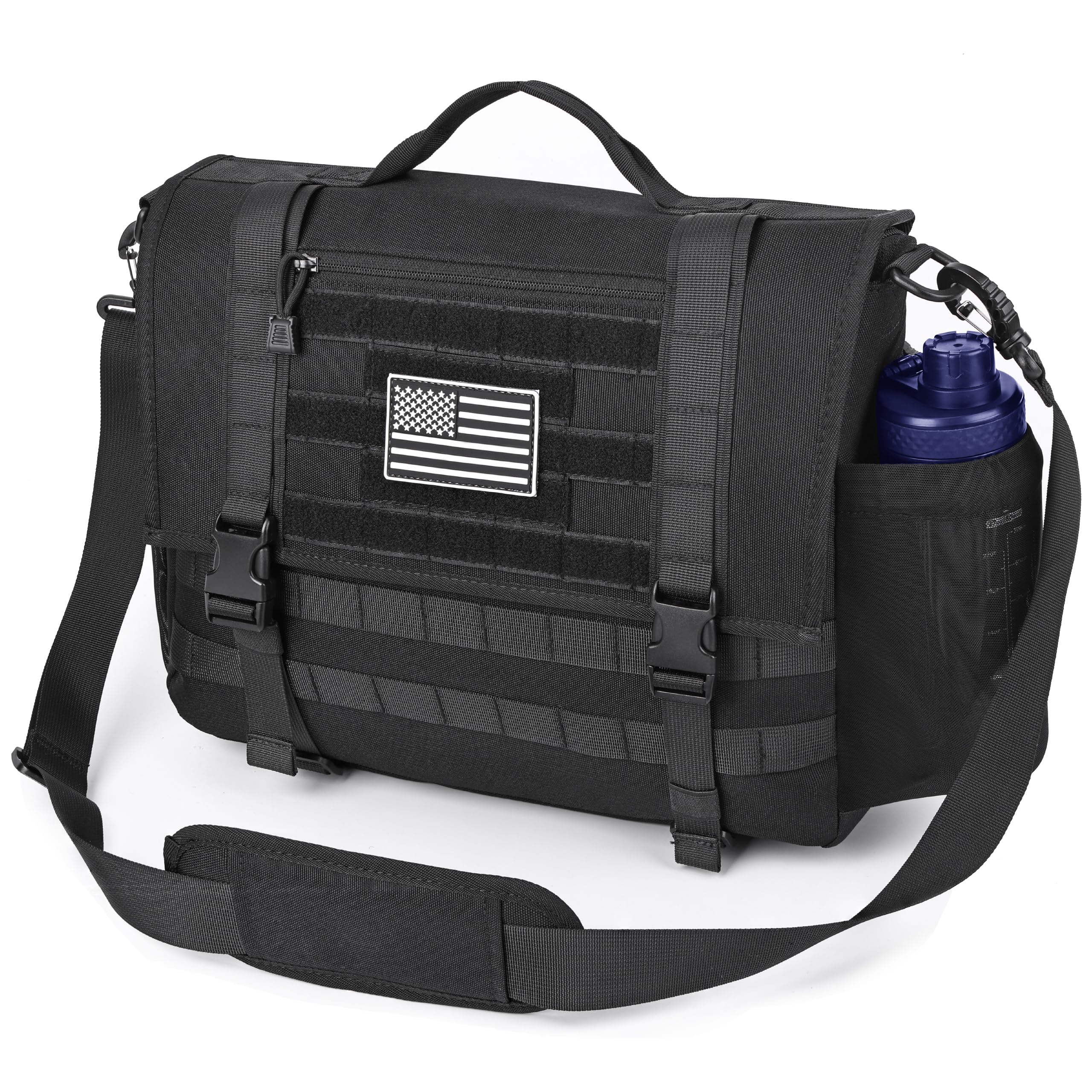 MOZETO Mens Messenger Bag Tactical Inspired 15 6 Inch Laptop Briefcases Computer Satchel Office Work Bag for Men
